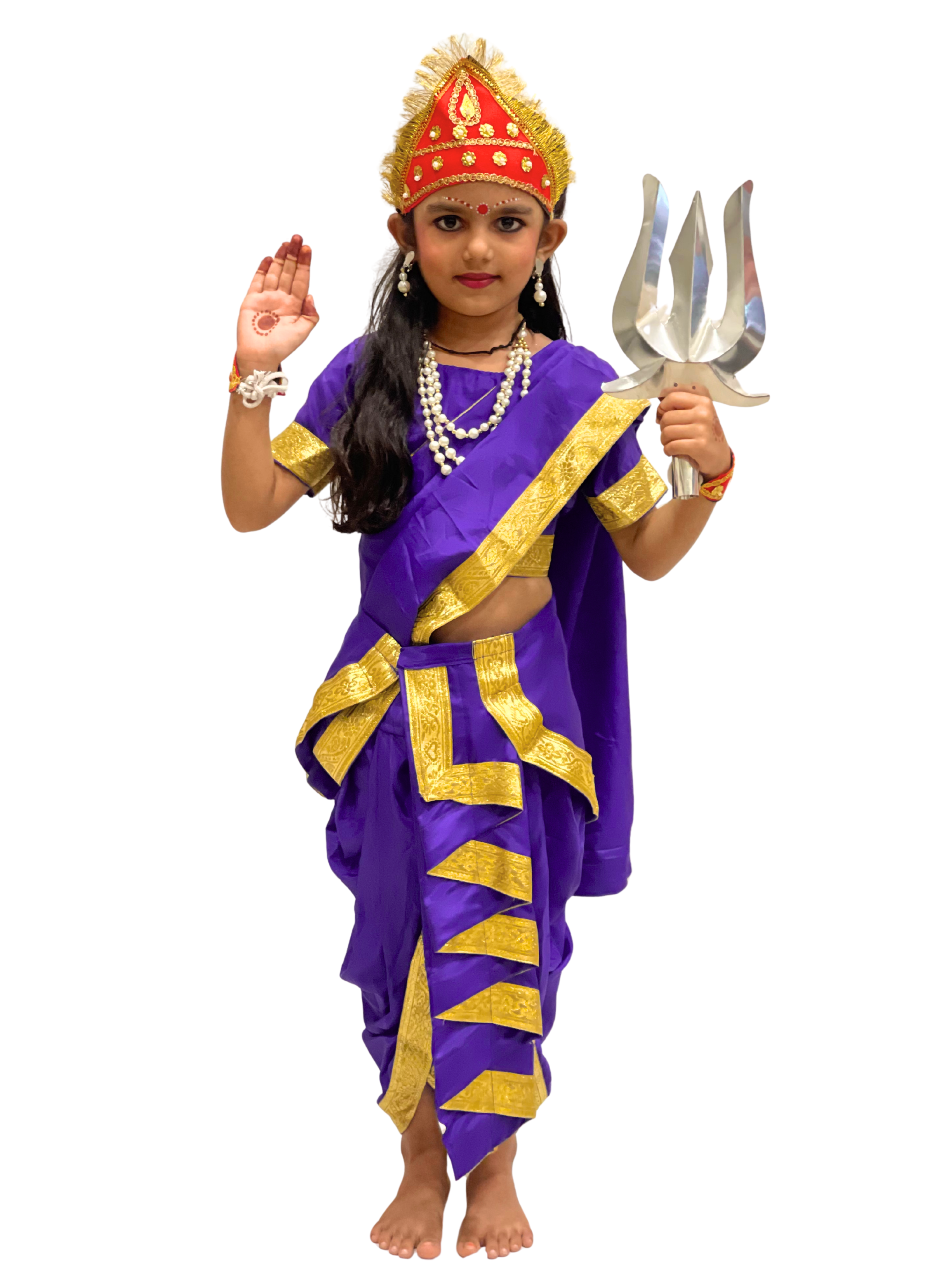 Navdurga Devi Costume for Kids – 9 Goddess|Shailaputri, Brahmacharini, Chandraghanta, Kushmanda, Skandamata, Katyayani, Kalaratri, Mahagauri, Siddhidatri