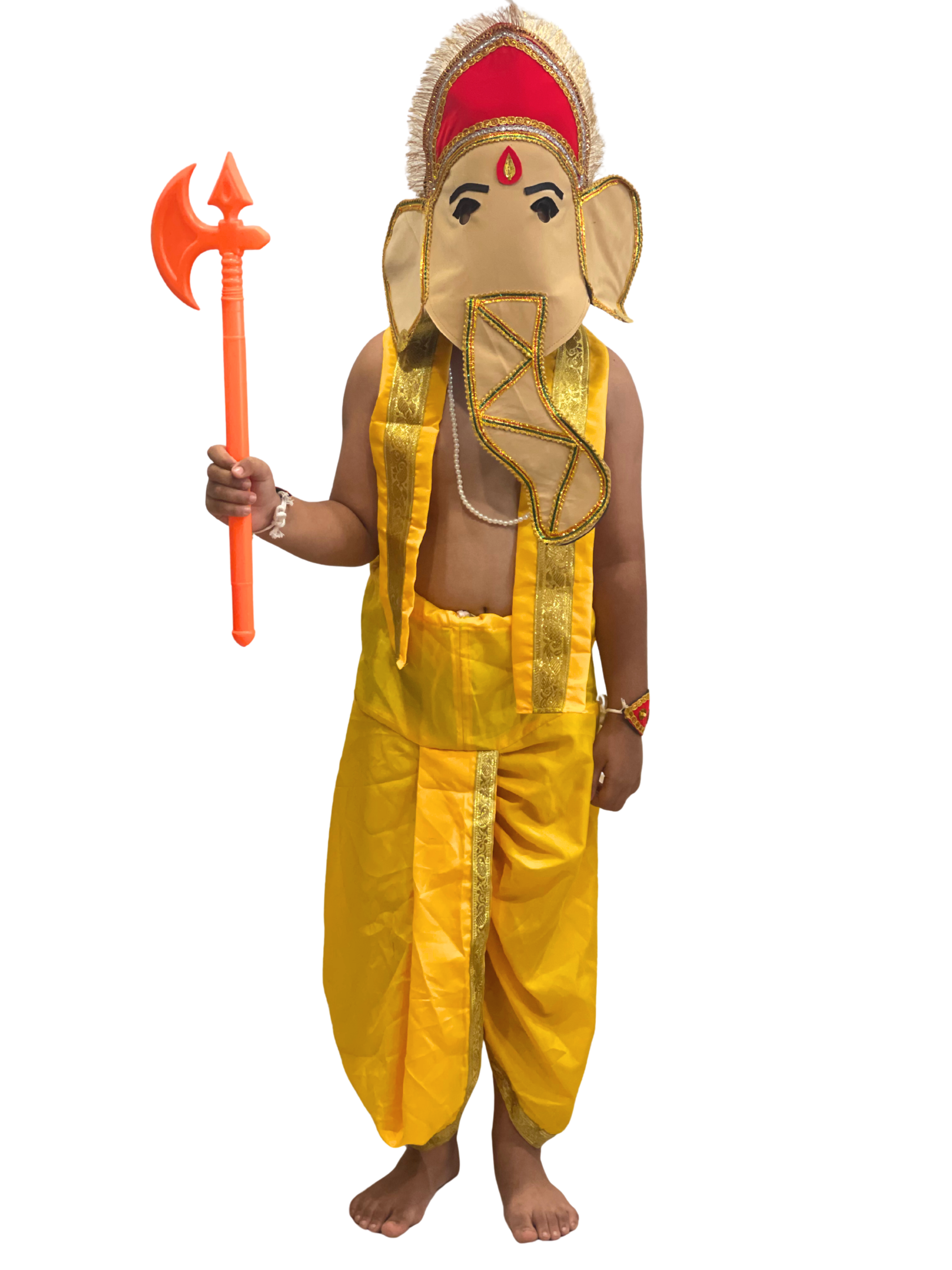 Lord Ganesha Costume for Kids | Bal Ganesh Fancy Dress for Boys & Girls | Ganpati Festival (With Kawach & Without Kawach Variants)