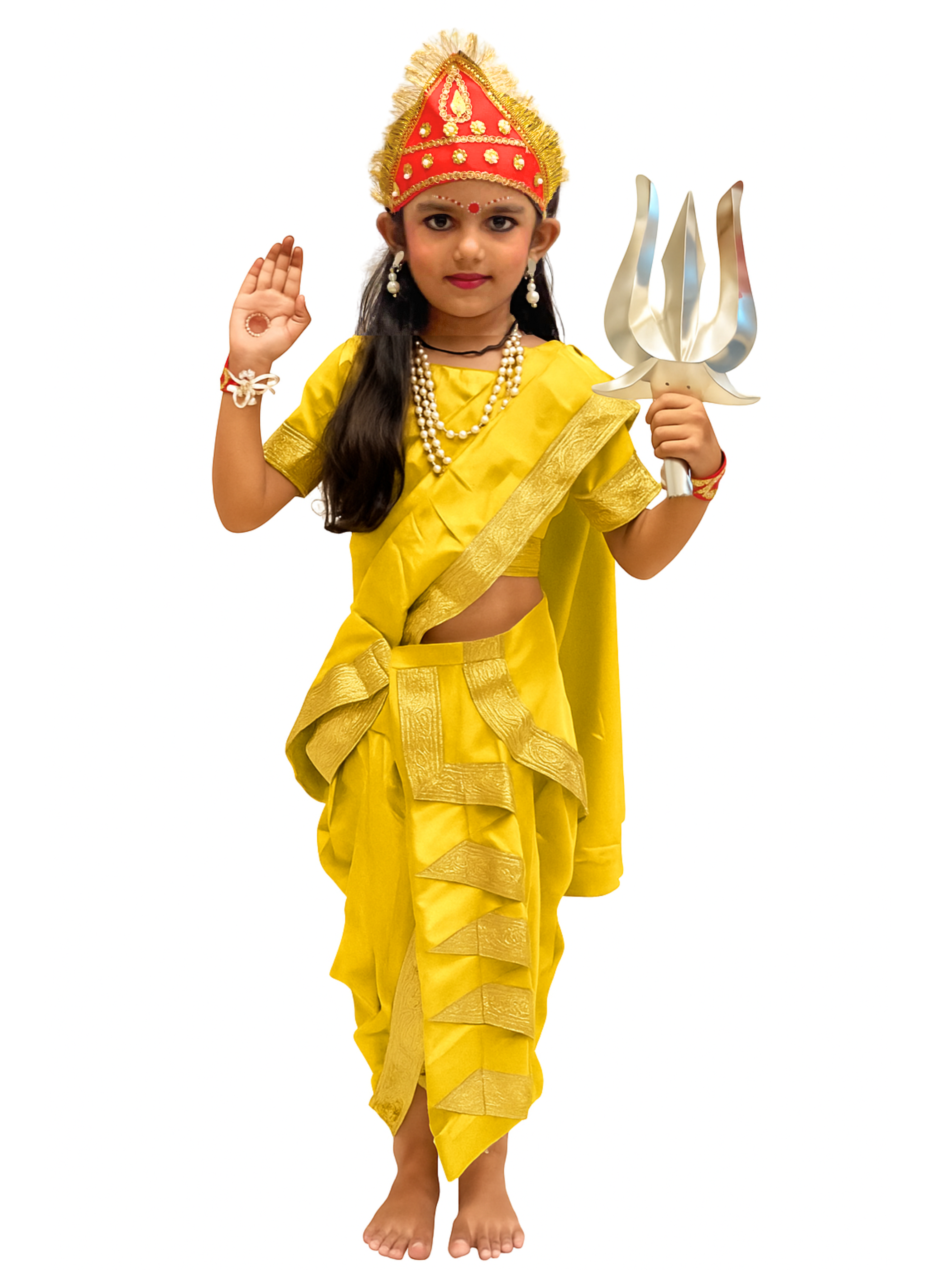 Navdurga Devi Costume for Kids – 9 Goddess|Shailaputri, Brahmacharini, Chandraghanta, Kushmanda, Skandamata, Katyayani, Kalaratri, Mahagauri, Siddhidatri