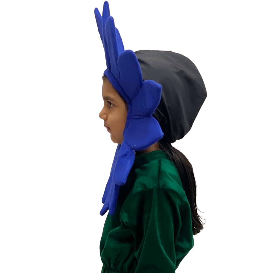Kids Flower Costume Headpiece, Foam & Velvet Fancy Dress Mask, School Functions,Available in pink,red,yellow,blue & purple