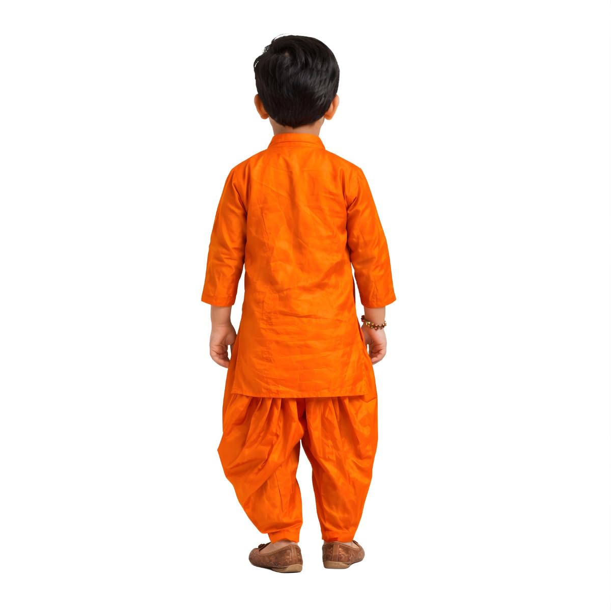 Boys Kurta Pajama Set Orange | Kids Ethnic Wear Dress for Wedding, Festival & Traditional Functions | Cotton Kurta Dhoti Style Pajama Outfit for Boys