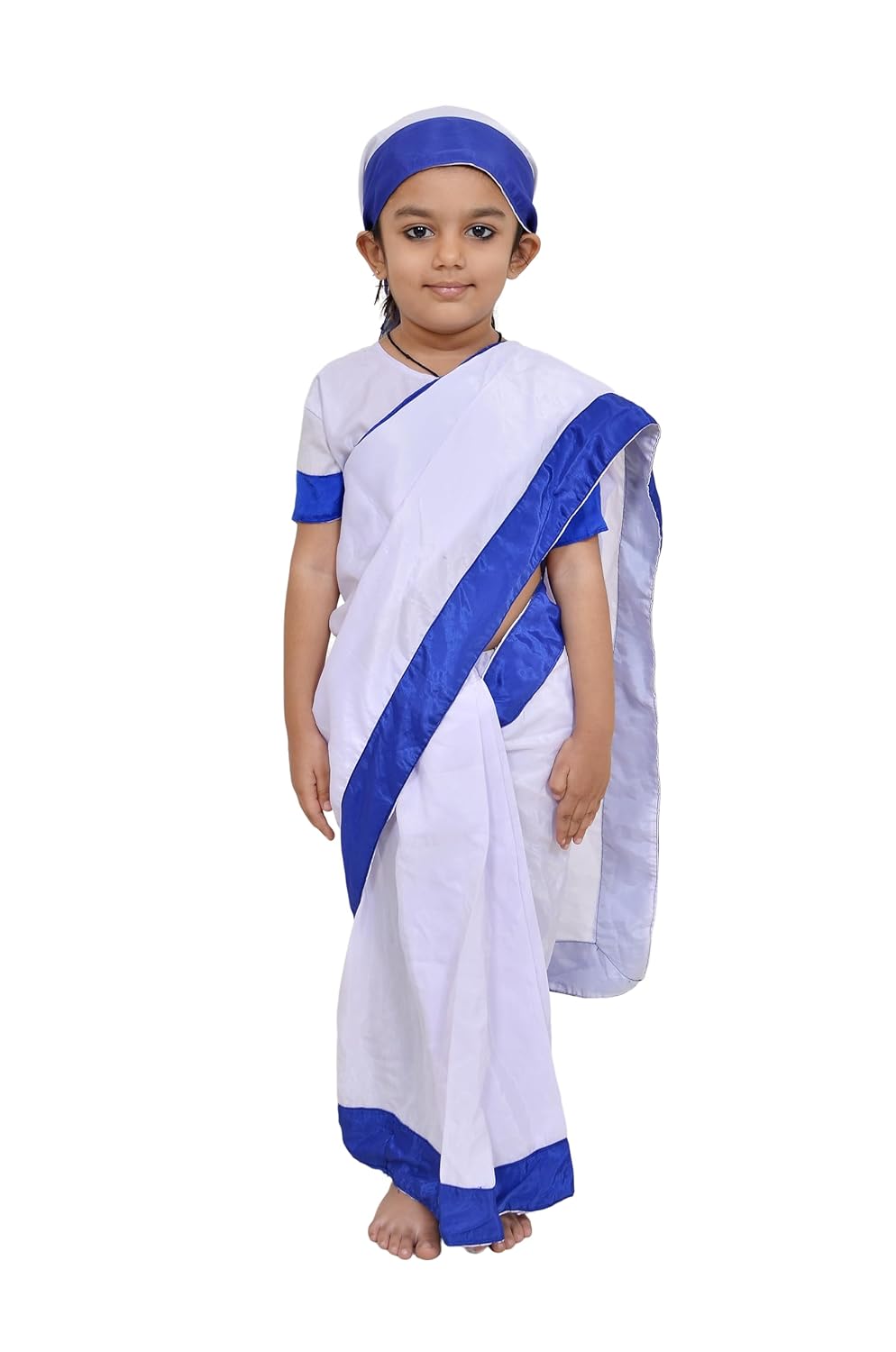 Mother Teresa dress for kids ready mate sari with scarf and silver cross