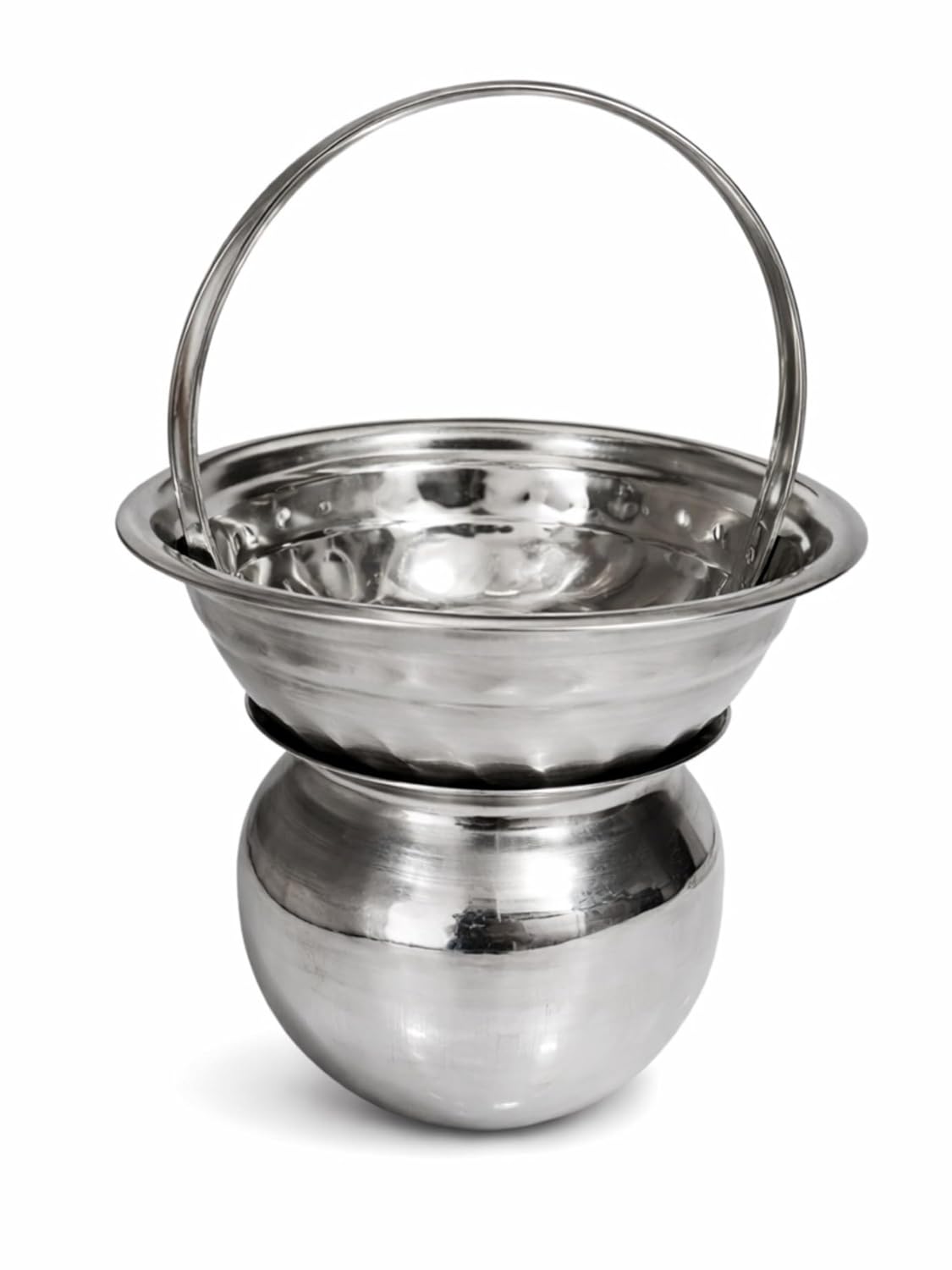 Kids Steel Kamandal for Fancy Dress | Lord Shiva/Rishi/Sadhu Costume Accessory | Stainless Steel Pooja Pot with Handle for Role Play, School Functions & Mythological Dress Up