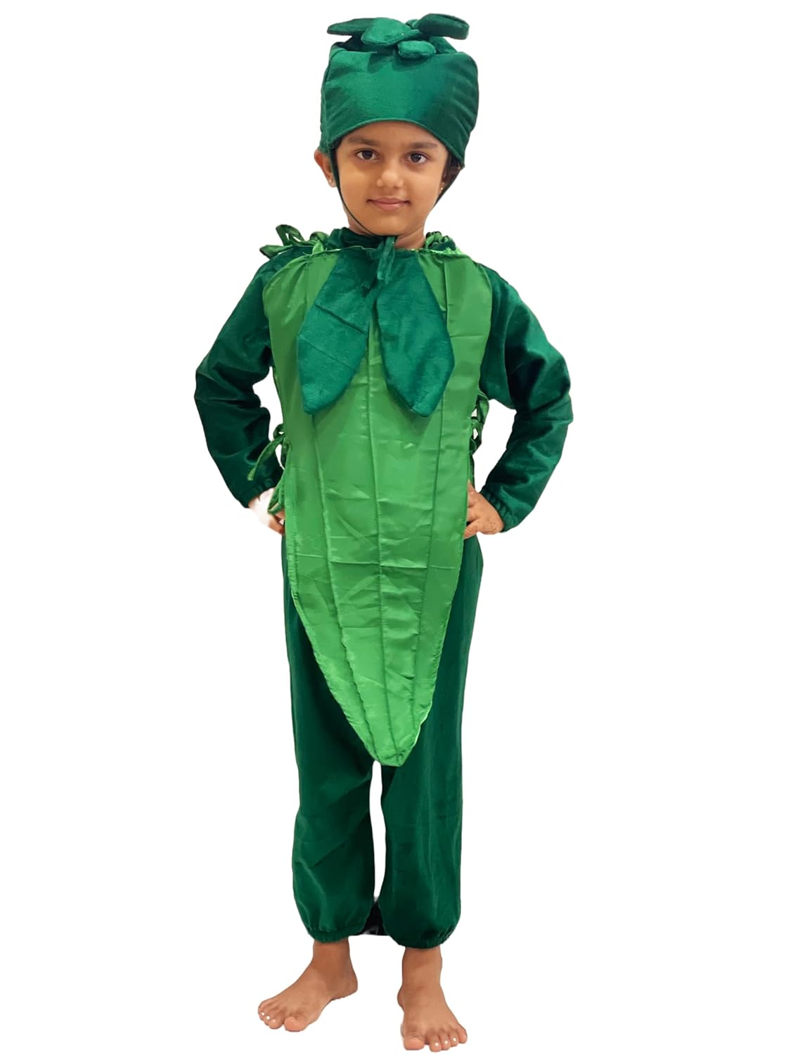 Kids Ladyfinger (Bhindi) Fancy Dress Costume | Vegetable Day Dress for Boys & Girls