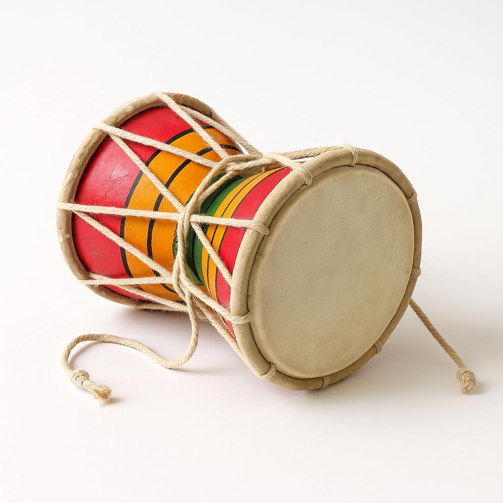 Handmade Big size Damru 5 Inch – Traditional Indian Damru for Lord Shiva Costume Accessories,