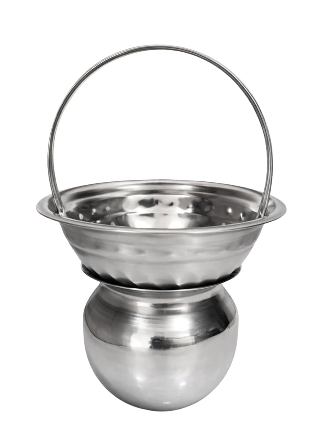 Kids Steel Kamandal for Fancy Dress | Lord Shiva/Rishi/Sadhu Costume Accessory | Stainless Steel Pooja Pot with Handle for Role Play, School Functions & Mythological Dress Up