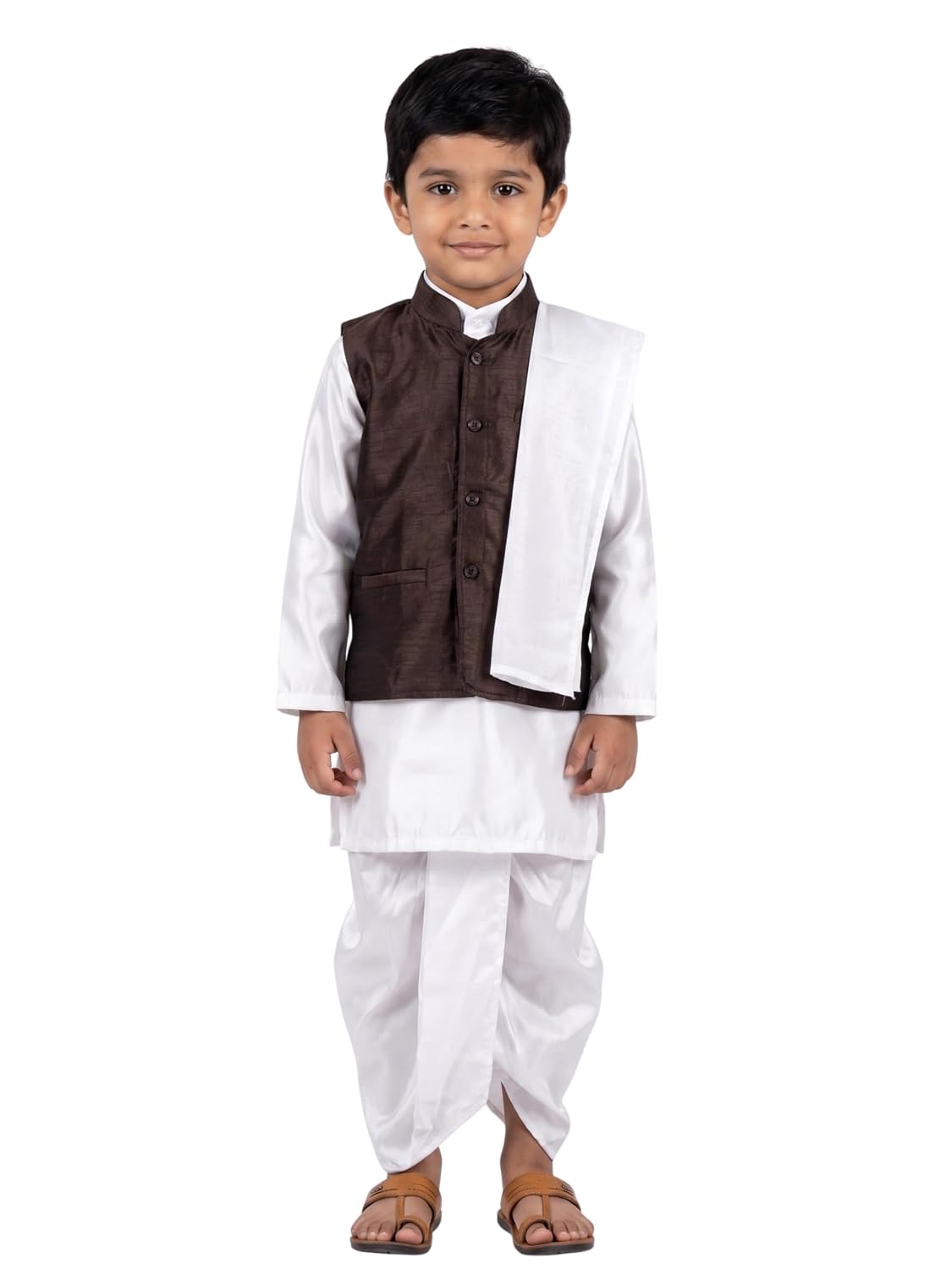 Sardar Vallabhbhai Patel Fancy Dress Costume for Kids | National Leader Costume Set | Kurta, Dhoti, Jacket & Shawl | Independence Day | Republic Day| Boys & Girls