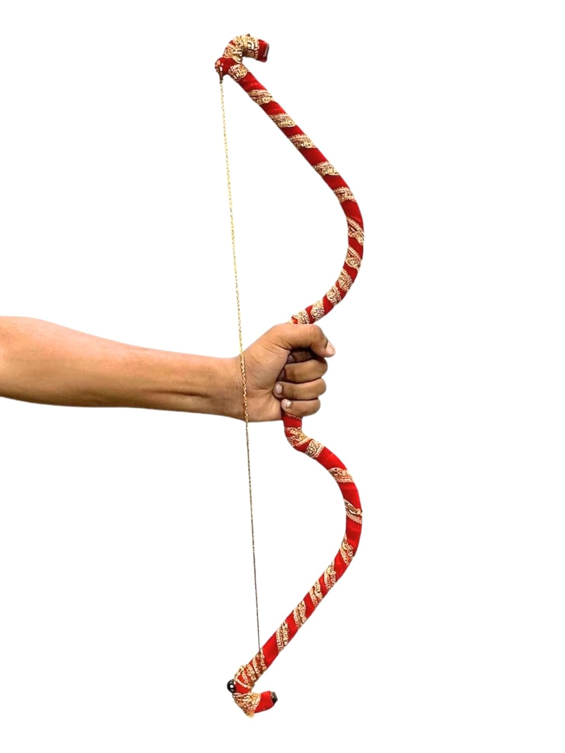 Kids Ram Dhanush Bow for Fancy Dress – 24 Inch Detachable Foldable Bow with Velvet Fabric & Golden Border | Ram Laxman Costume Accessory for Ramleela, Dussehra, School Function, Fancy Dress Prop