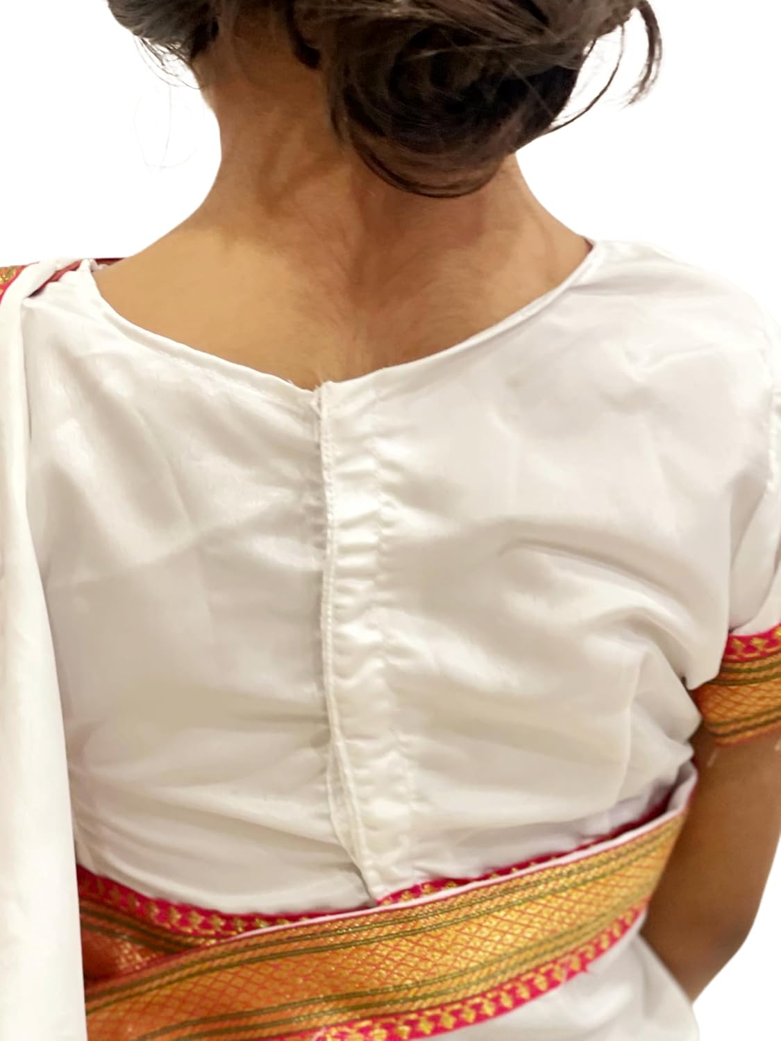 Sarojini Naidu Costume for Girls |White Saree with Border | Freedom Fighter  Outfit