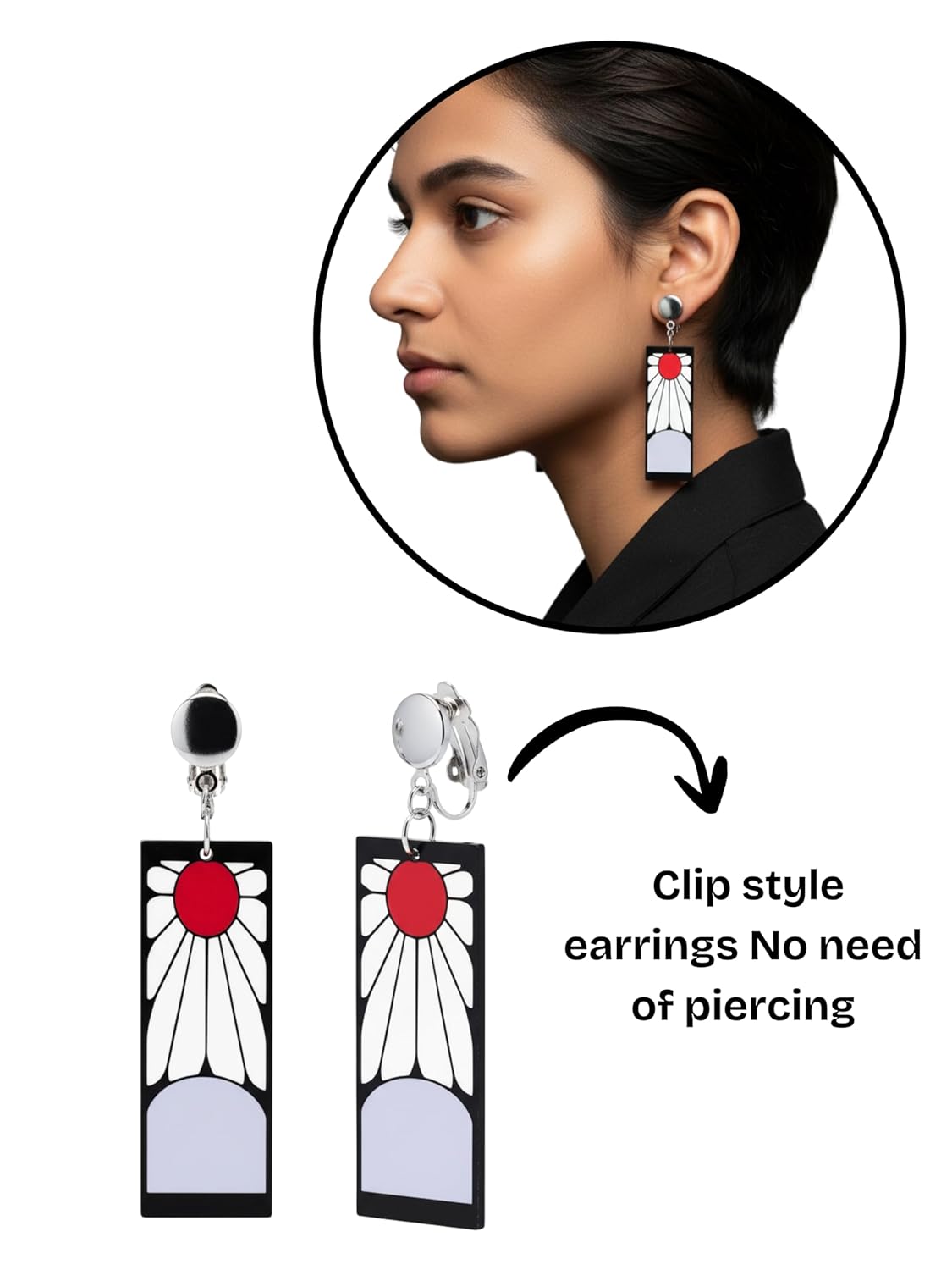 Tanjiro Kamado Kimono with Earrings for Cosplay | Demon-Inspired Costume for Anime Fans  with Premium Gift Box