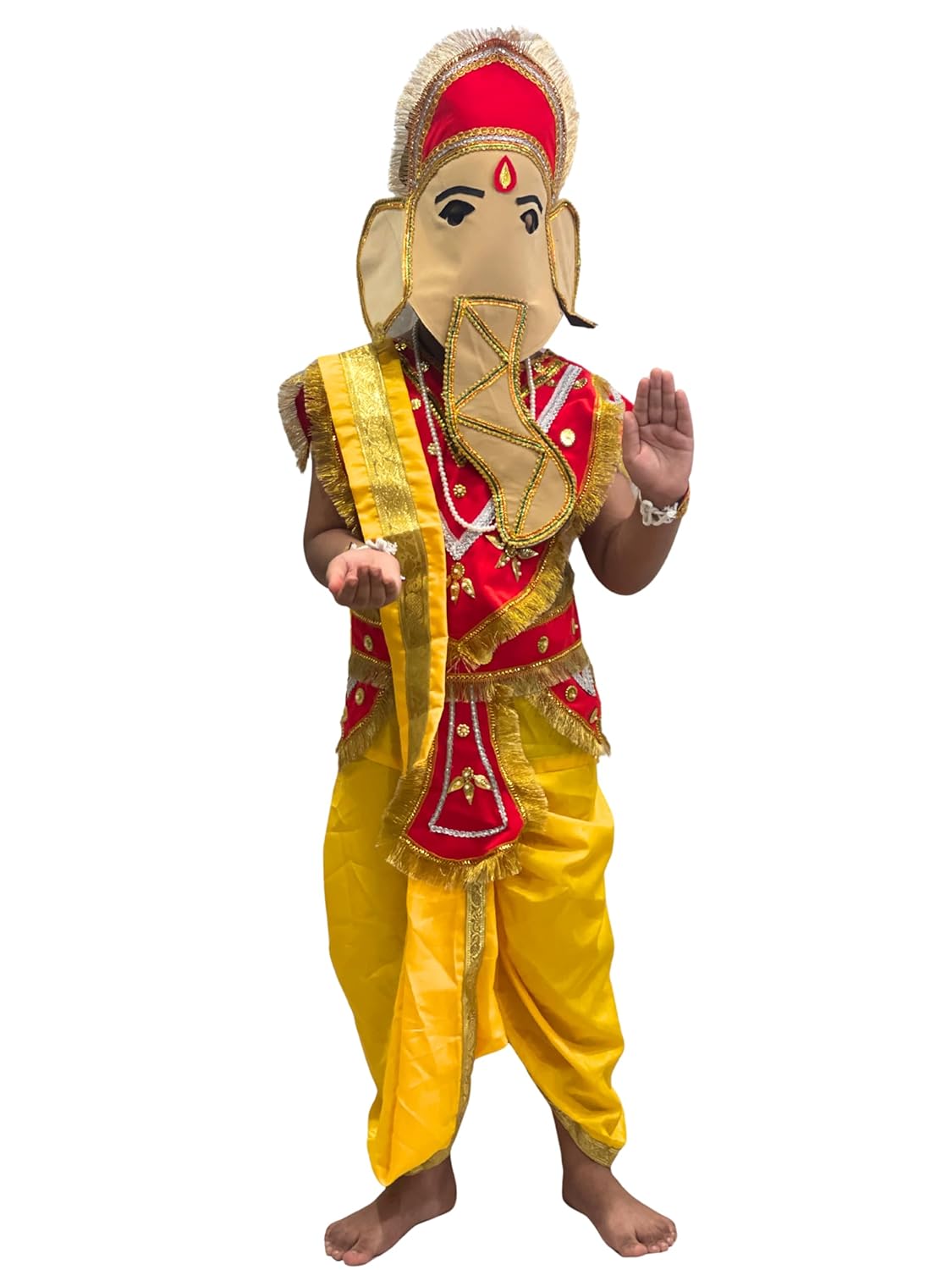 Lord Ganesha Costume for Kids | Bal Ganesh Fancy Dress for Boys & Girls | Ganpati Festival (With Kawach & Without Kawach Variants)