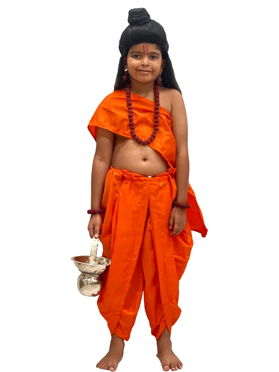 SHIV VESH BHUSHA Sadhu Sant & Brahman Costume for Kids | Indian Saint Fancy Dress for Boys & Girls | Mythological Character Costume for School Functions & Cultural Events