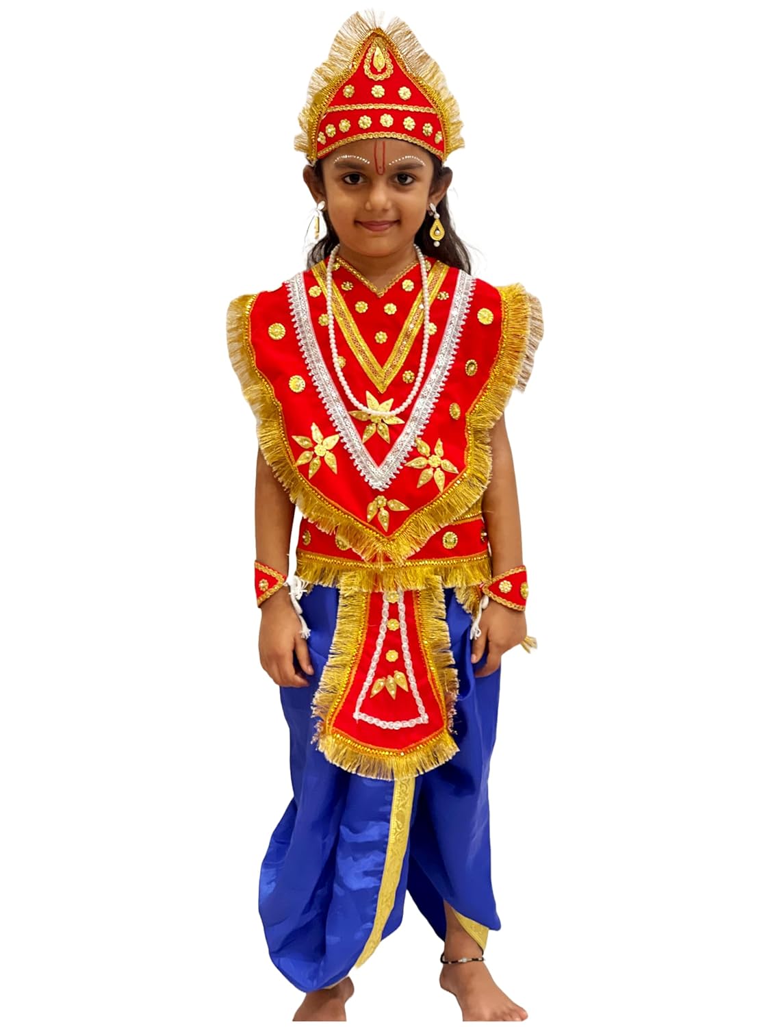 Kids Lord Vishnu, Narayan Costume, Traditional Indian Mythological Dress for kids