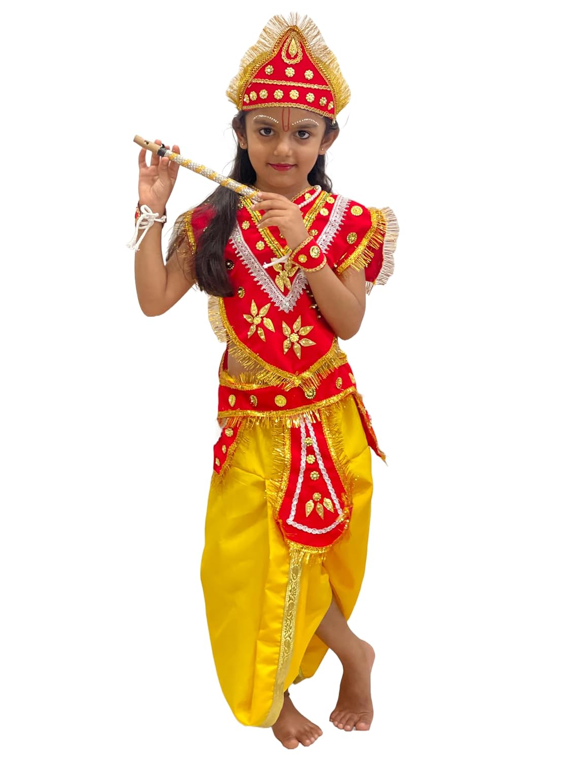 Kids Krishna Costume complete set for Janmashtami | Dwarkadish Dress for kids  (2-16 Years)