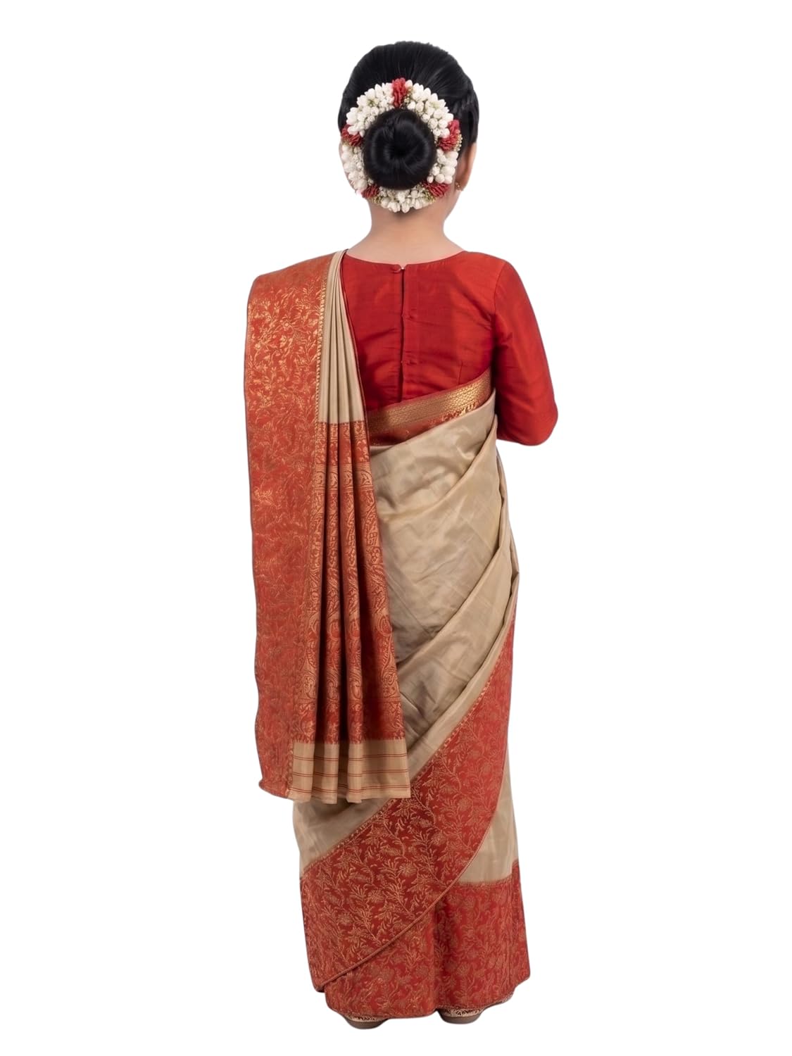 Bihu Girl Readymade Saree Costume for Kids | Assamese Traditional Dress for Girls | Ready-to-Wear Saree with Blouse |Costume for School Function, Cultural Events