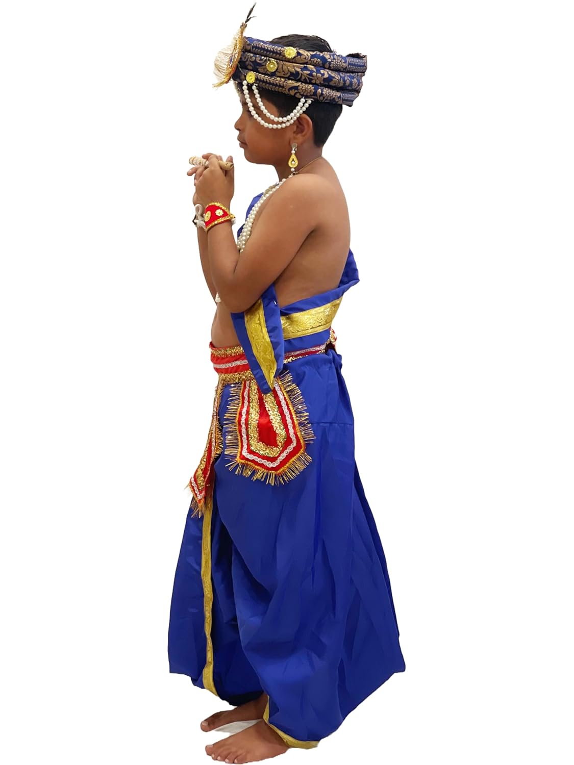 Kids Krishna Gwala Fancy Dress Costume for Janmashtami, School Function-Blue