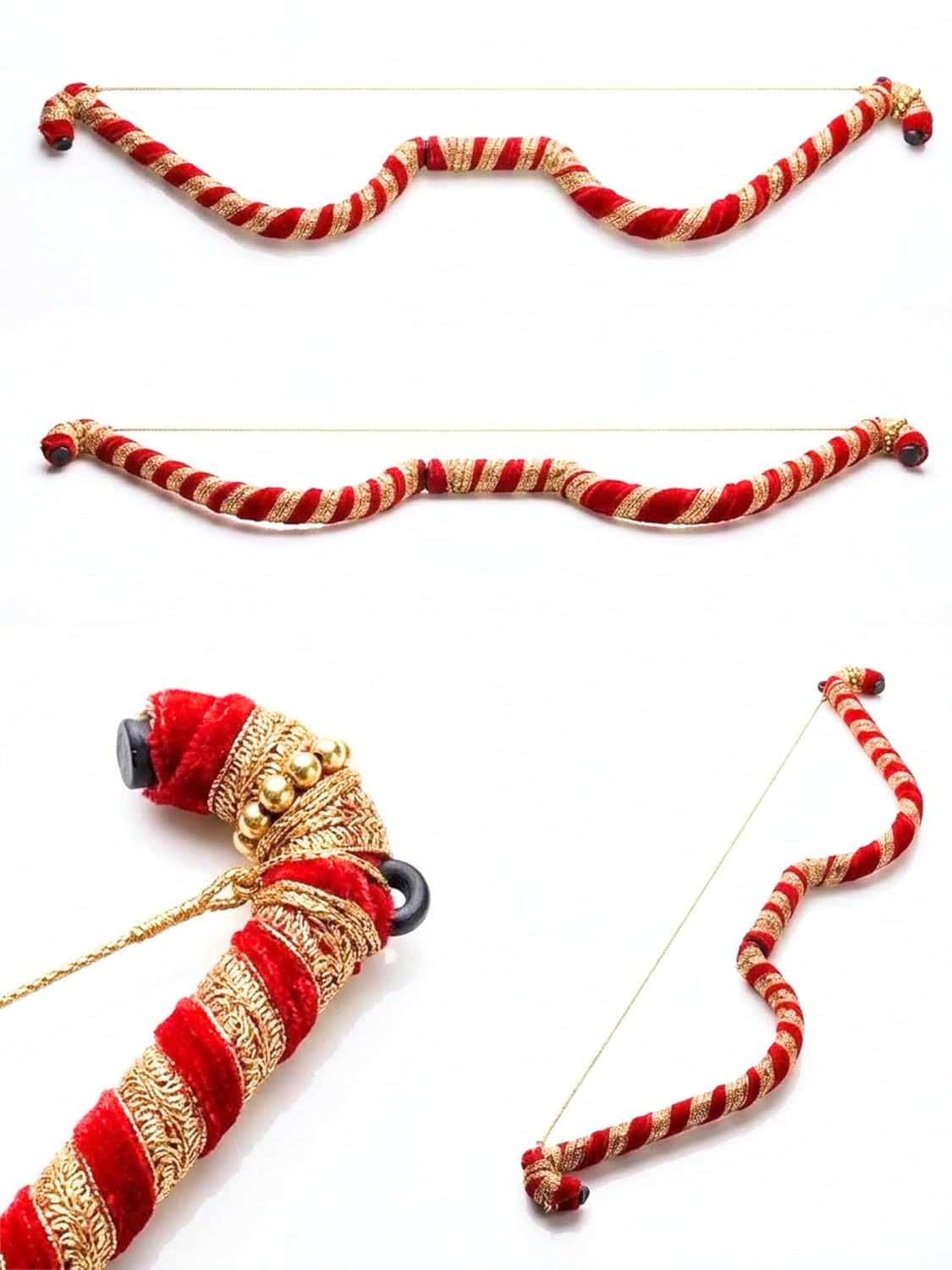 Kids Ram Dhanush Bow for Fancy Dress – 24 Inch Detachable Foldable Bow with Velvet Fabric & Golden Border | Ram Laxman Costume Accessory for Ramleela, Dussehra, School Function, Fancy Dress Prop