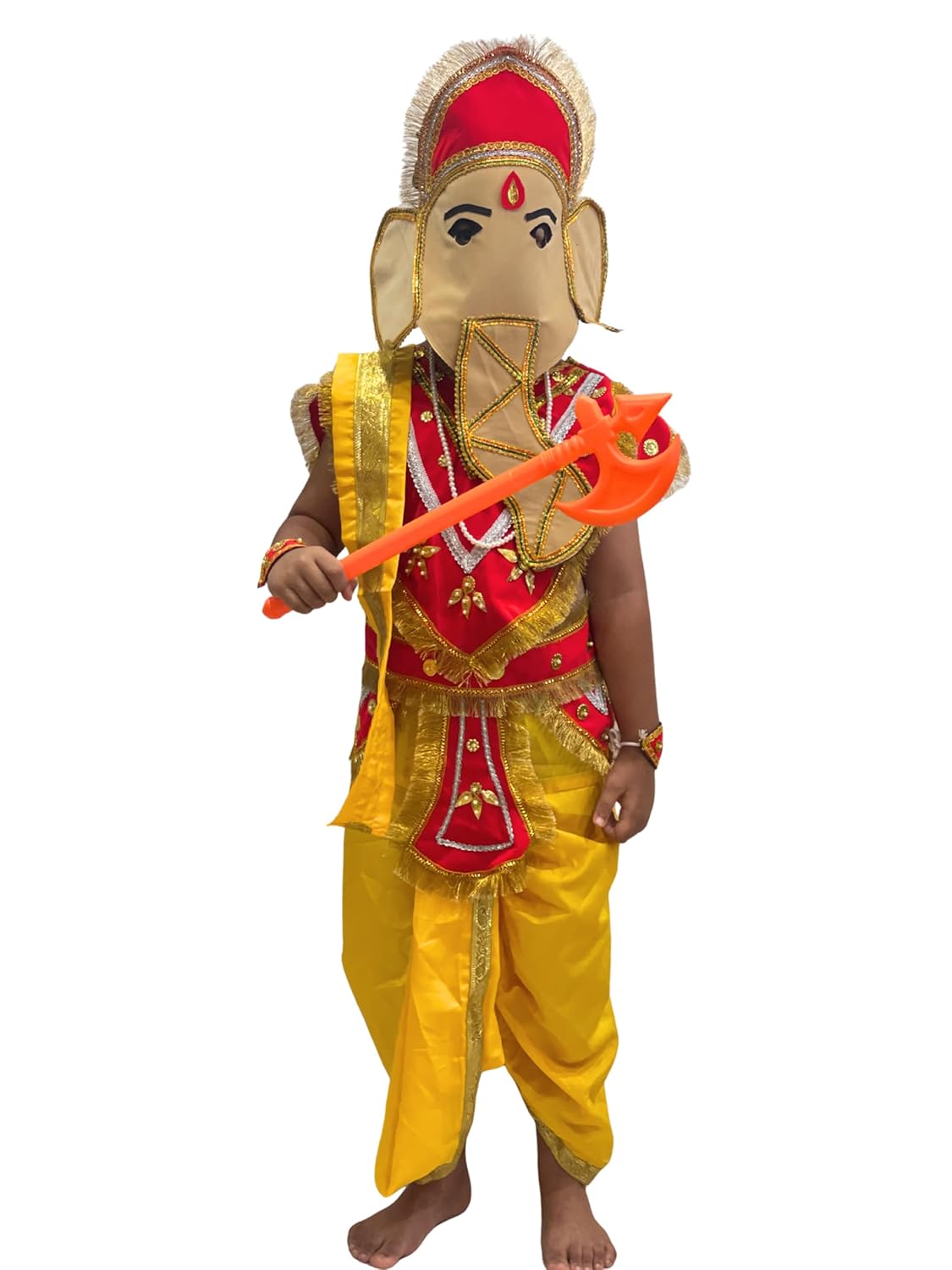 Lord Ganesha Costume for Kids | Bal Ganesh Fancy Dress for Boys & Girls | Ganpati Festival (With Kawach & Without Kawach Variants)