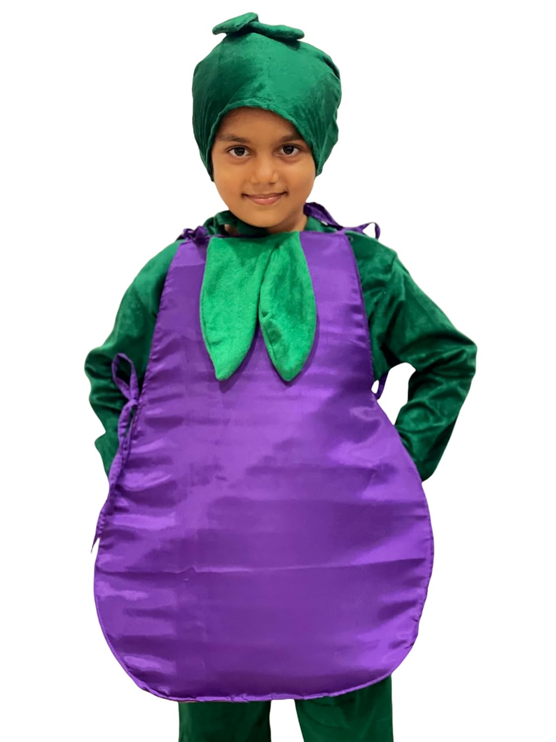 Kids Brinjal (Bengan) Fancy Dress Costume | Purple Eggplant Outfit