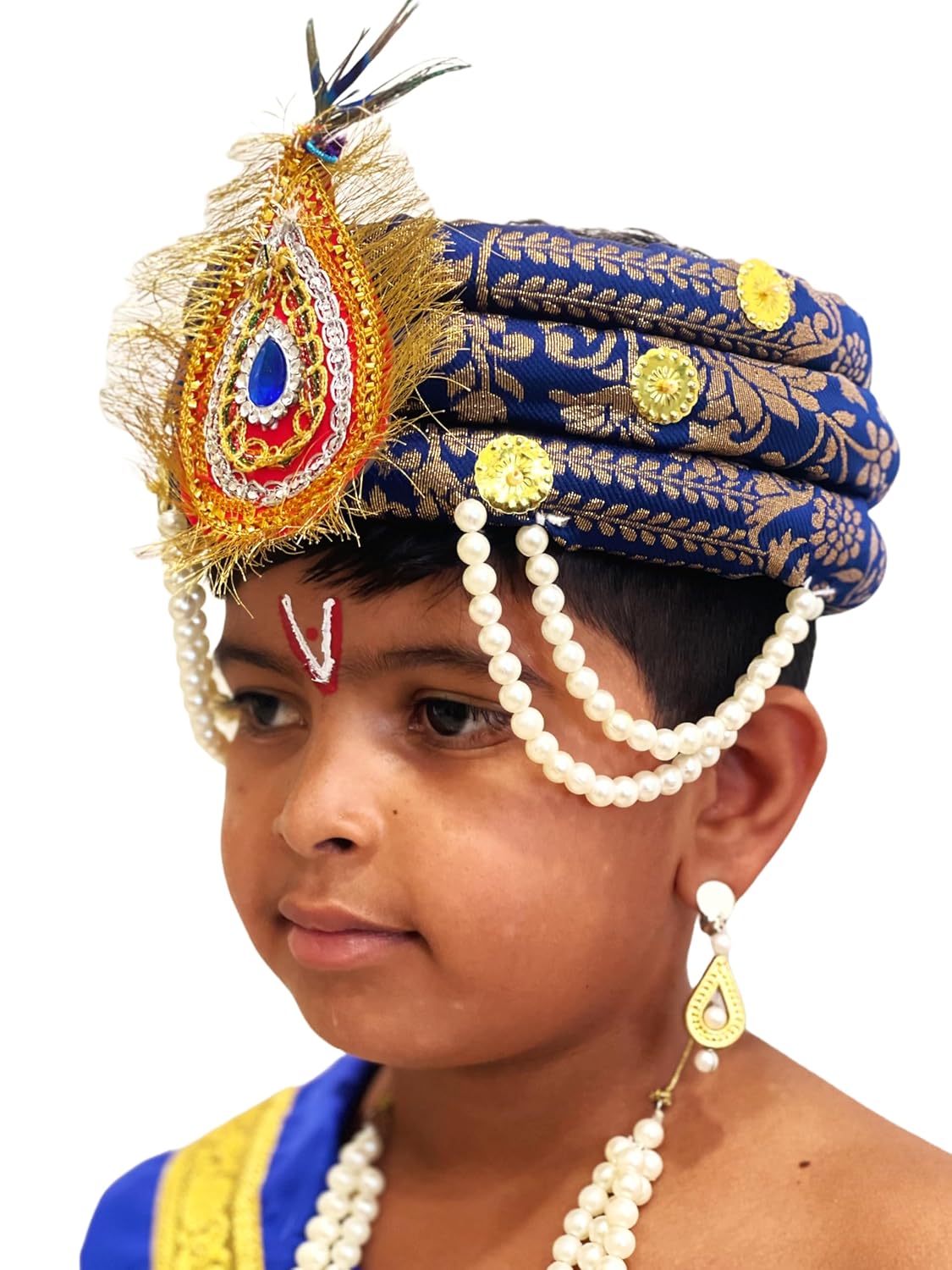 Kids Krishna Gwala Fancy Dress Costume for Janmashtami, School Function-Blue