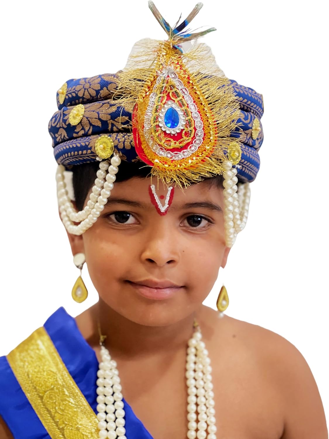 Kids Krishna Gwala Fancy Dress Costume for Janmashtami, School Function-Blue