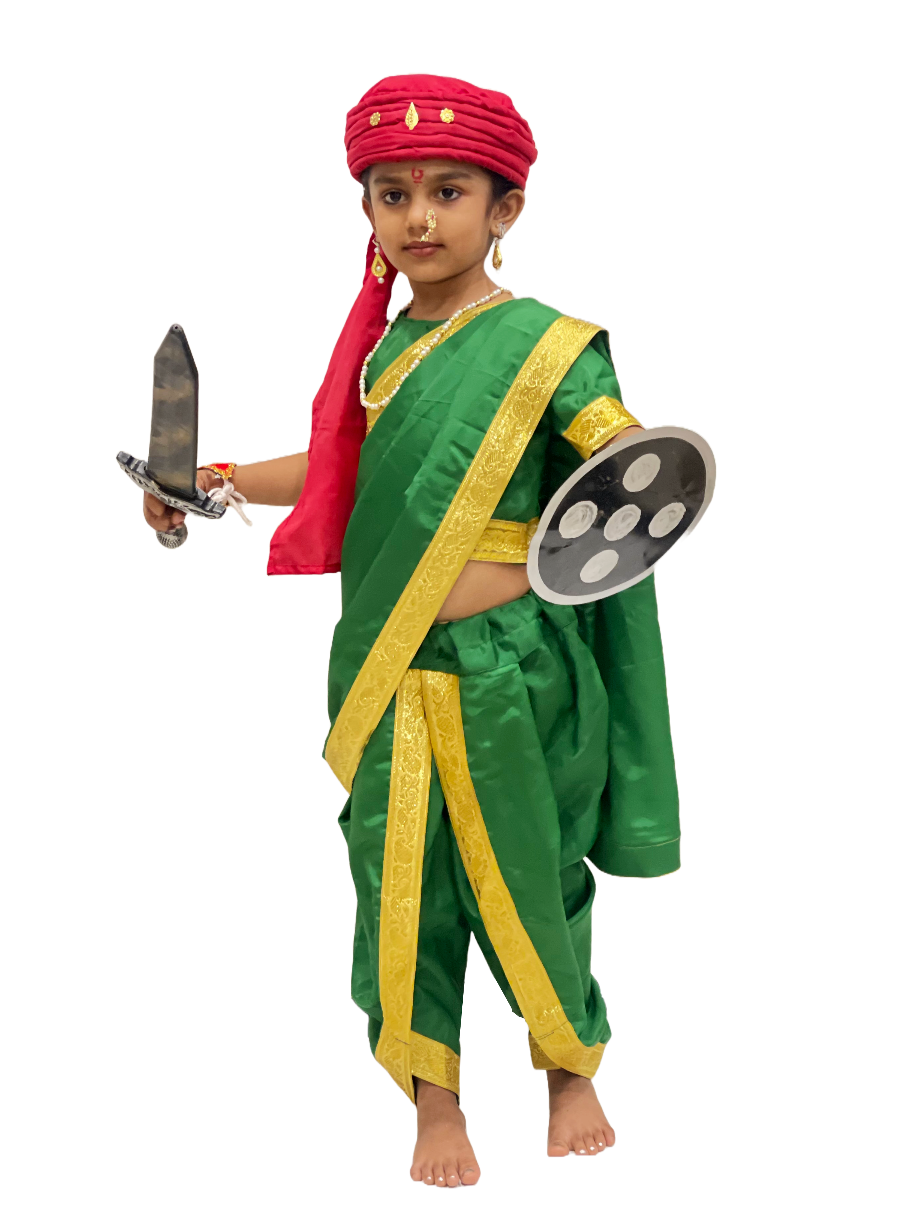 Rani Laxmi Bai Costume for Girls | Jhasi ki rani Dress for Kids with Accessories