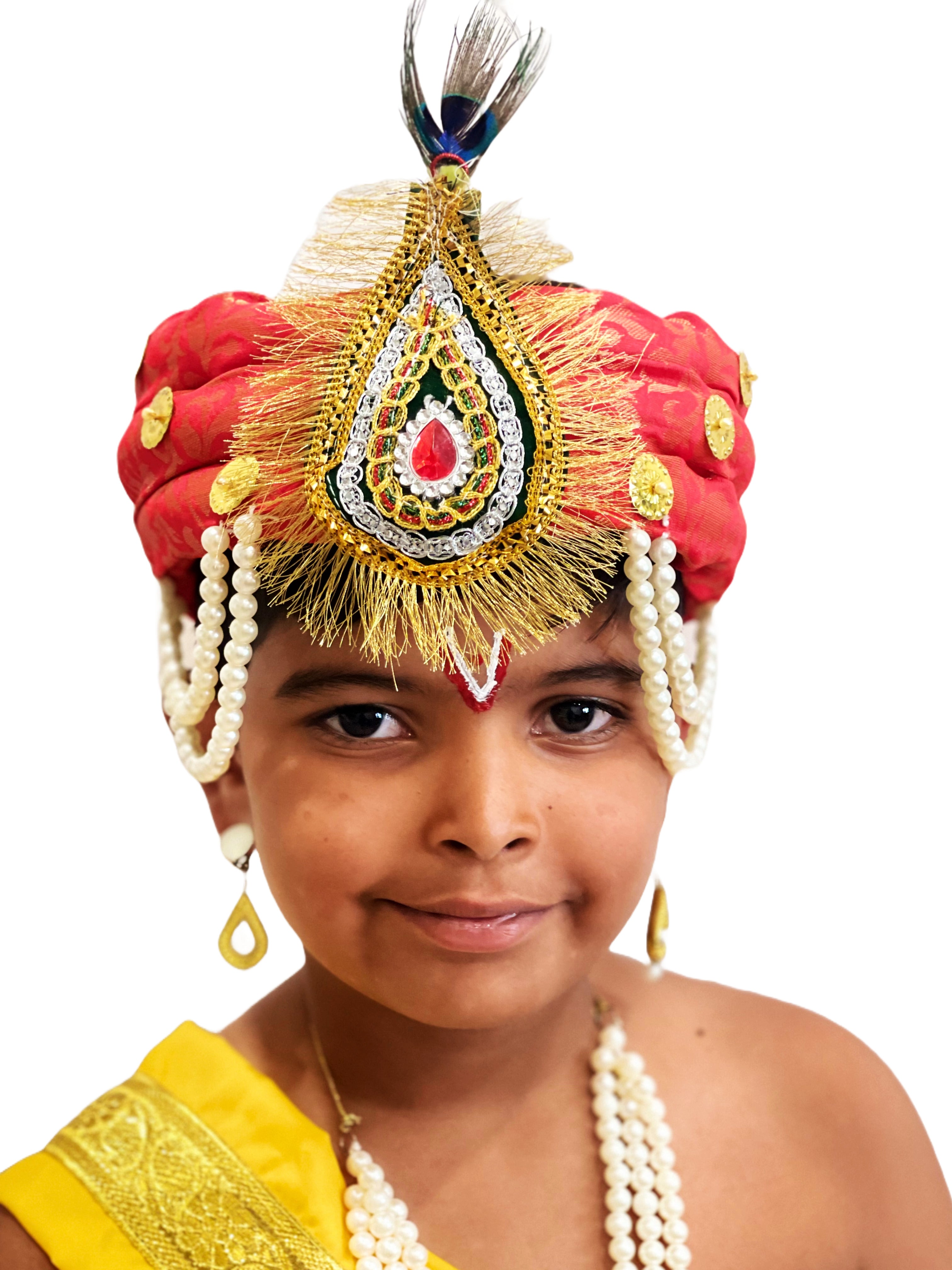 Krishna Gwala Saffa Pagdi for Kids |Mor pankh style turban for krishna