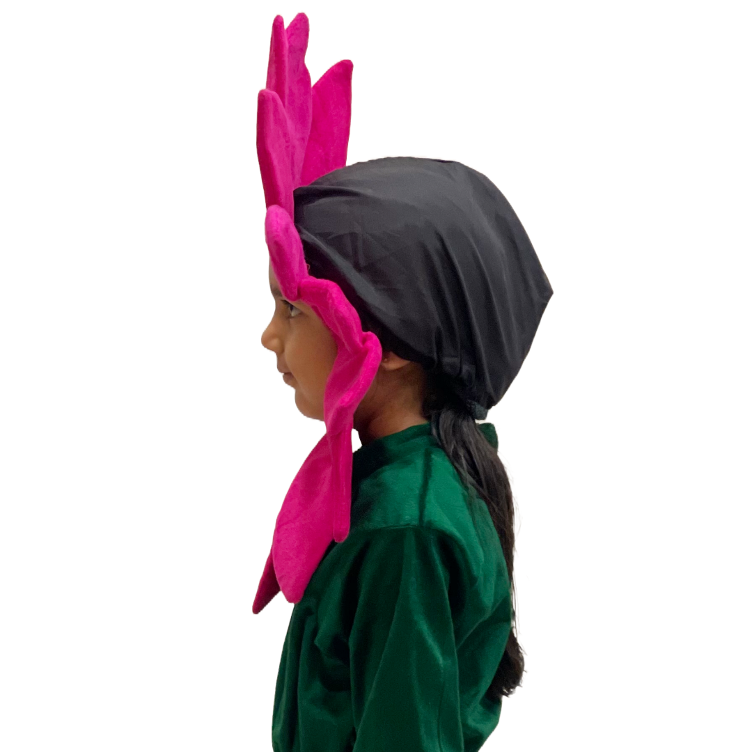 Kids Flower Costume, Premium Velvet Jumpsuit with Floral Headpiece, Available in Pink/Yellow/Red/blue/Purple