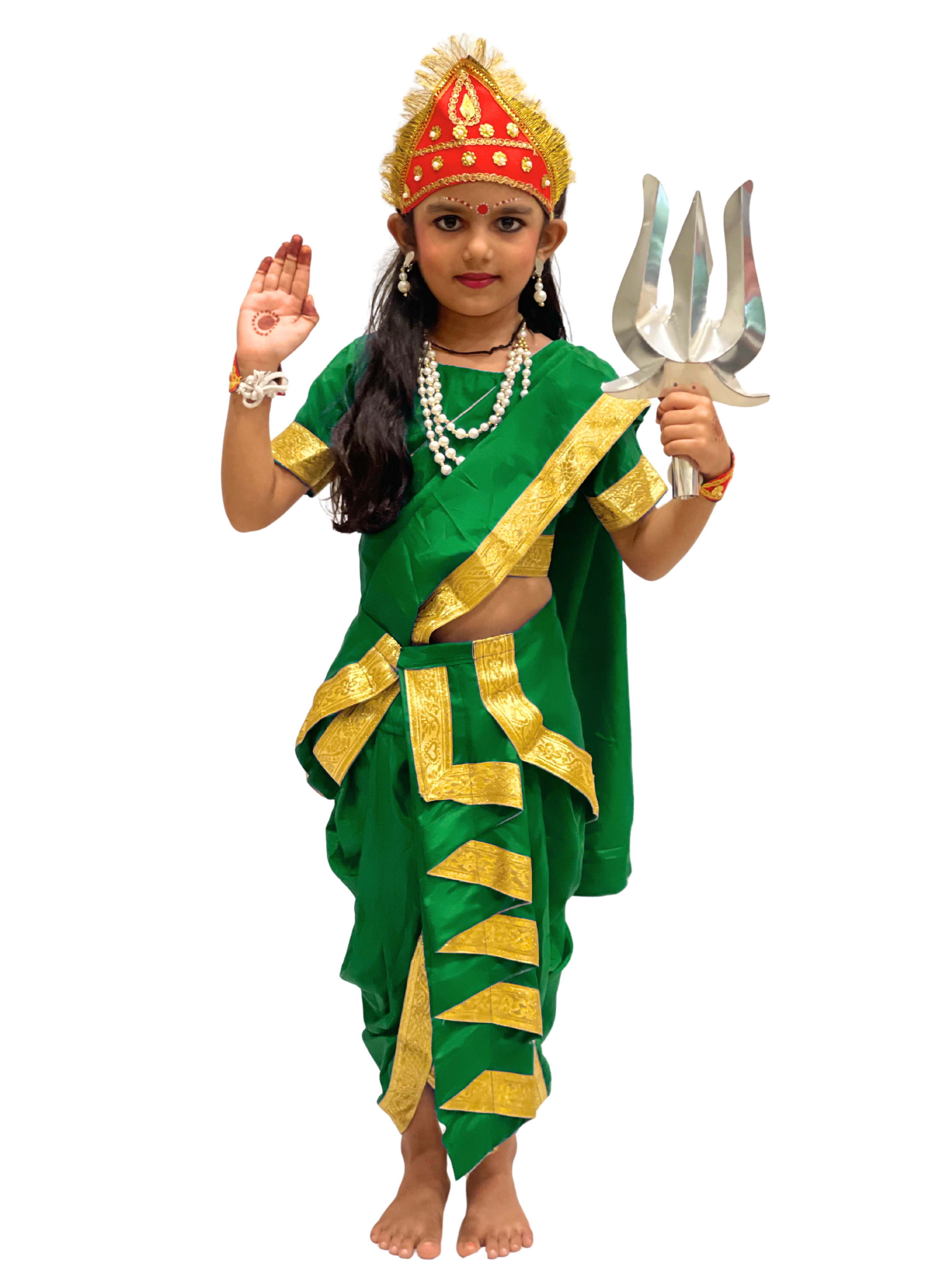 Navdurga Devi Costume for Kids – 9 Goddess|Shailaputri, Brahmacharini, Chandraghanta, Kushmanda, Skandamata, Katyayani, Kalaratri, Mahagauri, Siddhidatri