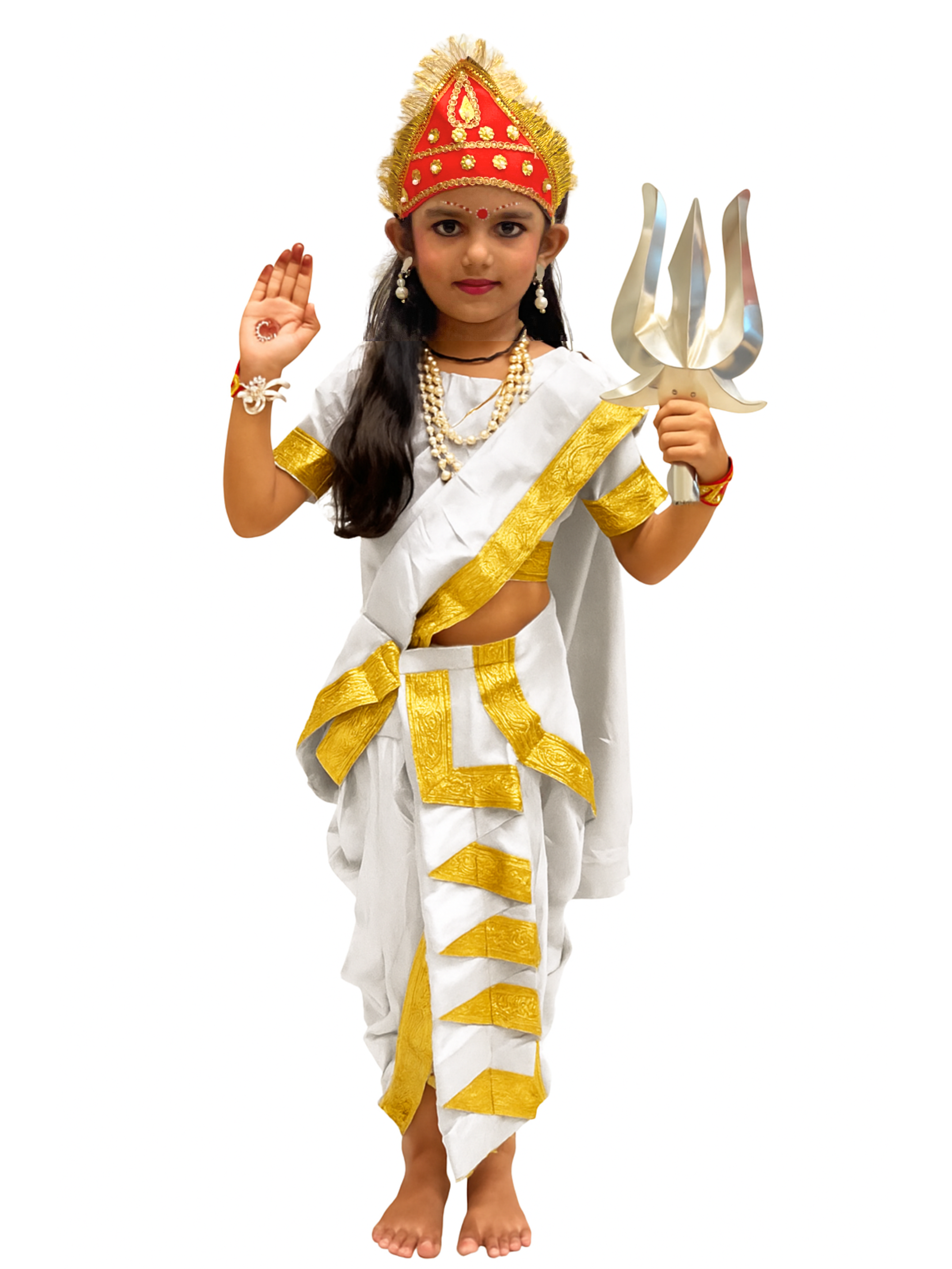 Navdurga Devi Costume for Kids – 9 Goddess|Shailaputri, Brahmacharini, Chandraghanta, Kushmanda, Skandamata, Katyayani, Kalaratri, Mahagauri, Siddhidatri