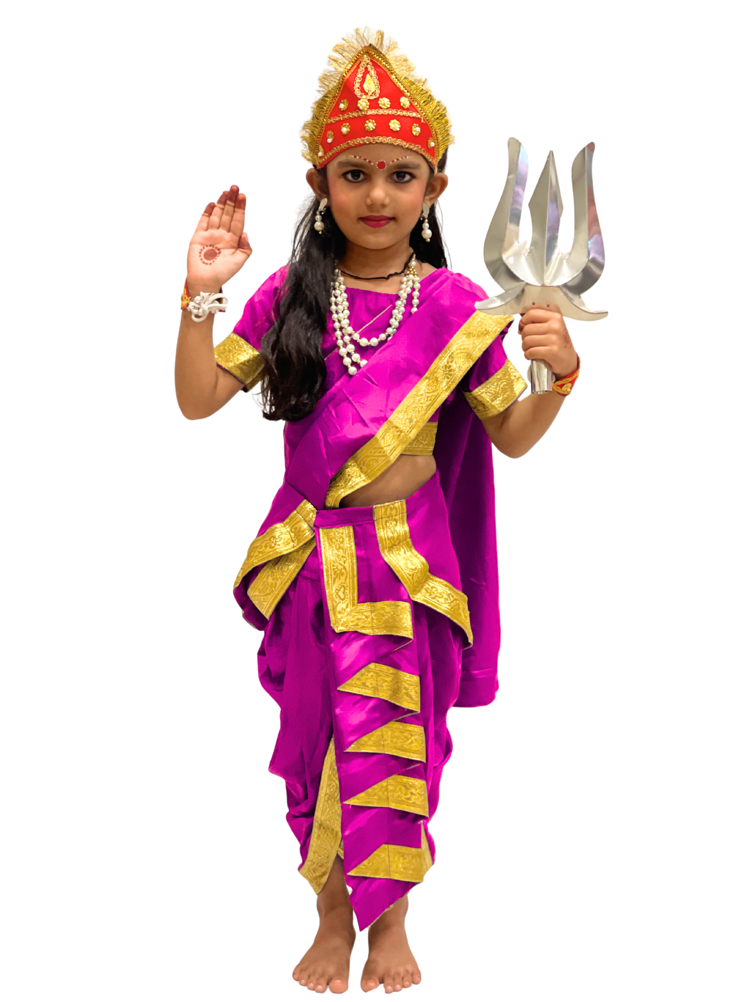 Navdurga Devi Costume for Kids – 9 Goddess|Shailaputri, Brahmacharini, Chandraghanta, Kushmanda, Skandamata, Katyayani, Kalaratri, Mahagauri, Siddhidatri
