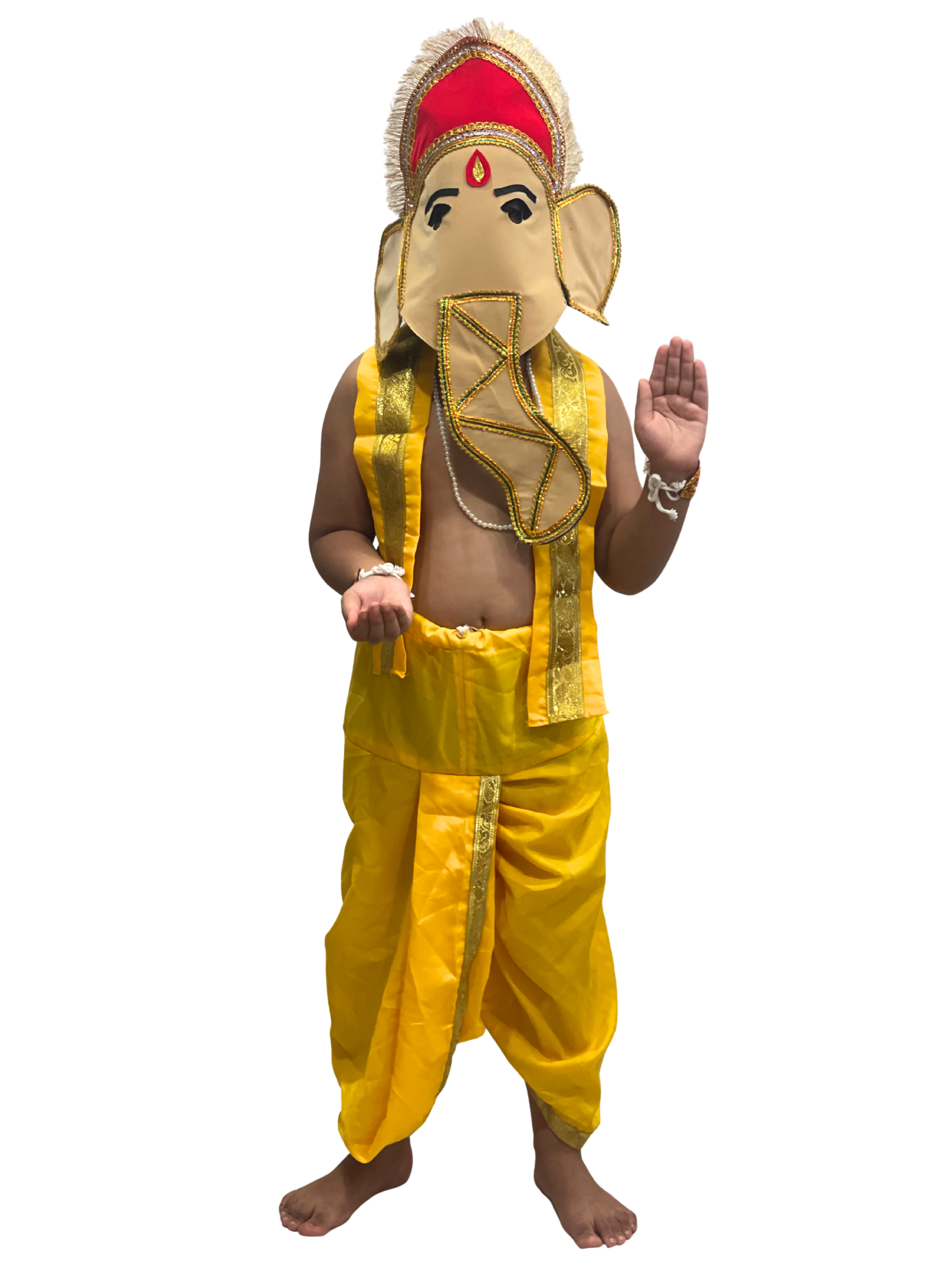Lord Ganesha Costume for Kids | Bal Ganesh Fancy Dress for Boys & Girls | Ganpati Festival (With Kawach & Without Kawach Variants)