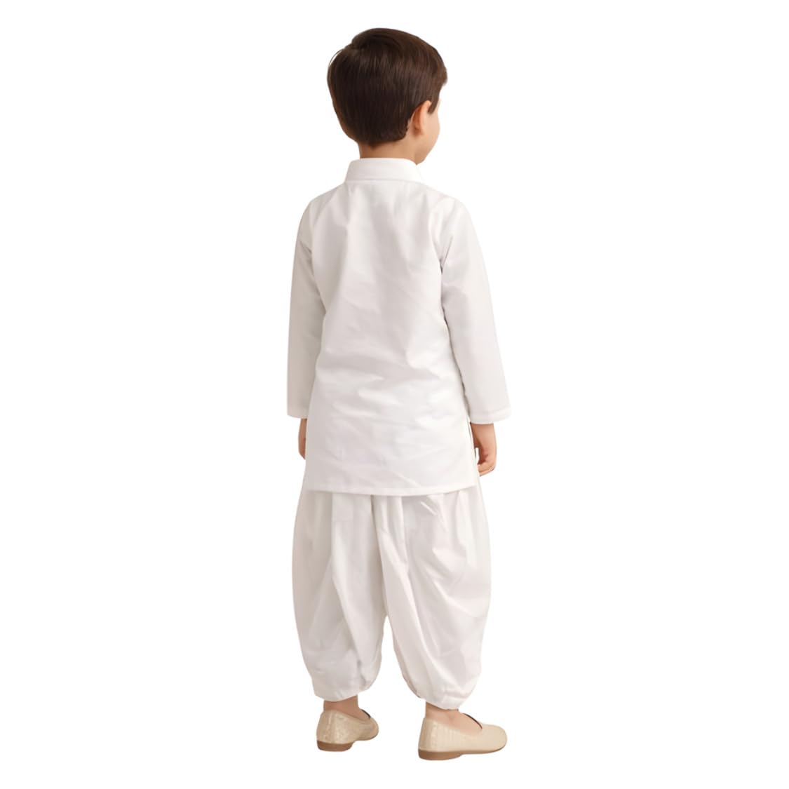 Boys Kurta Pajama Set White | Kids Ethnic Wear Set for Wedding, Festival & Traditional Functions | Cotton Kurta Pyjama Outfit for Boys