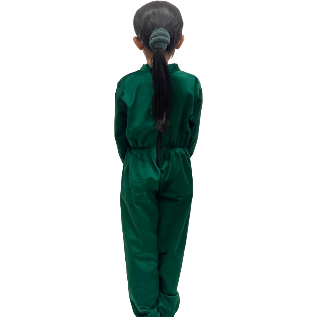 Premium Velvet Green Plant Jumpsuit for Kids – Fancy Dress Costume for School Events & Stage Shows