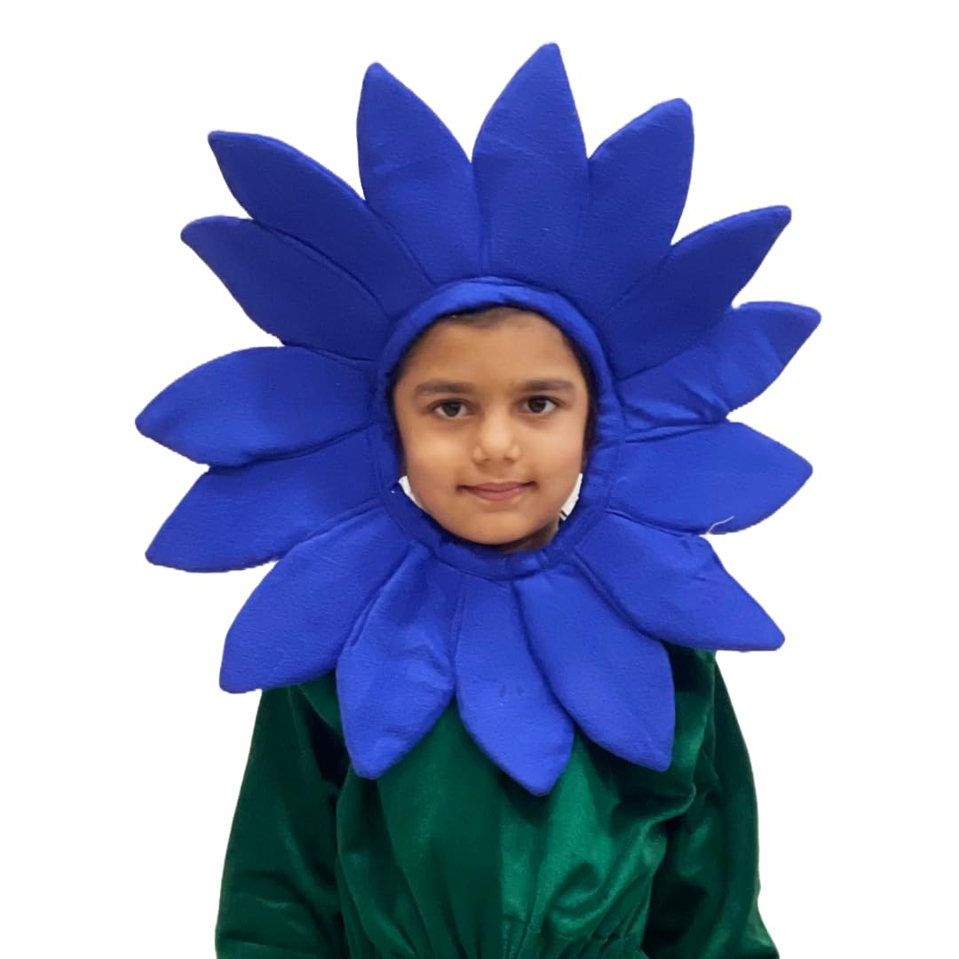 Kids Flower Costume Headpiece, Foam & Velvet Fancy Dress Mask, School Functions,Available in pink,red,yellow,blue & purple