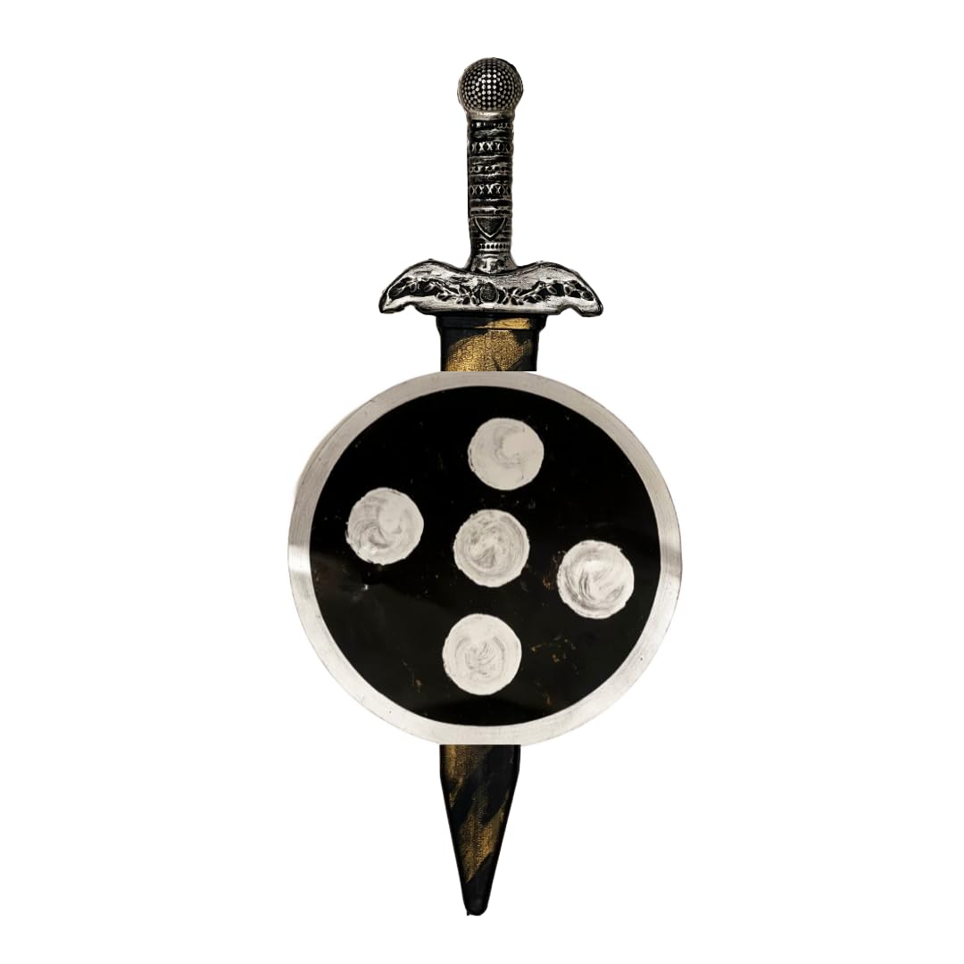 Kids Dhal Talwar Set for Fancy Dress | Indian Warrior Sword & Shield Toy Combo |Safe Plastic Weapon Toy for Kids