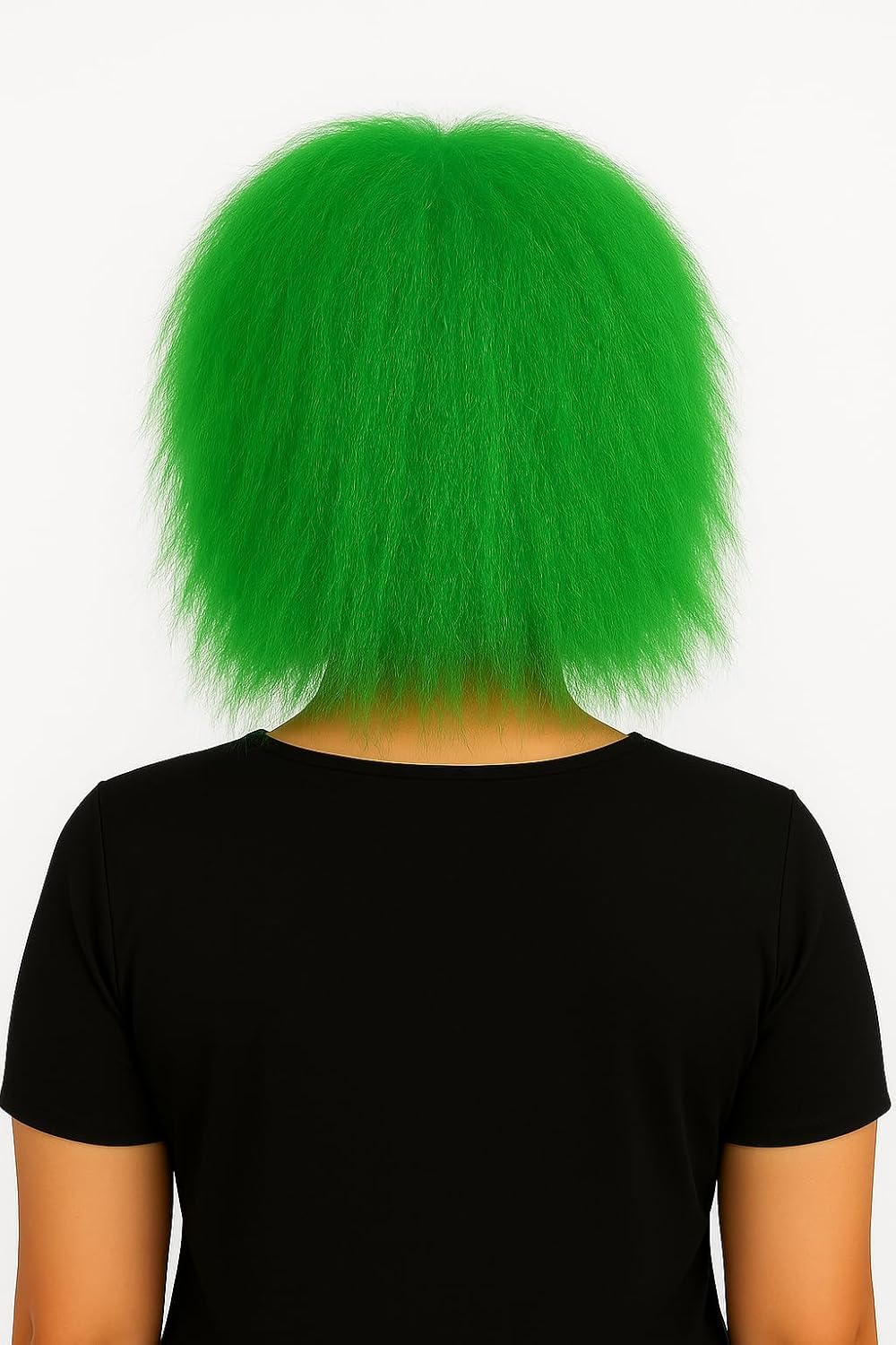 Green Parrot Costume Mask with Fur Hair, Red Beak, Leather-Look Finish for Kids