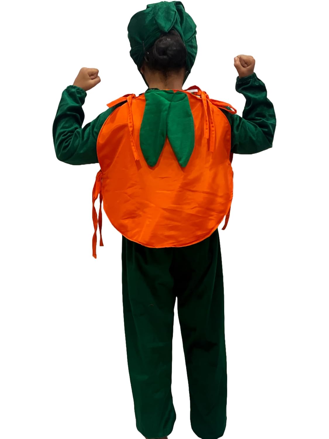 Kids Orange Fruit Costume | Orange body shape with green leafy cap