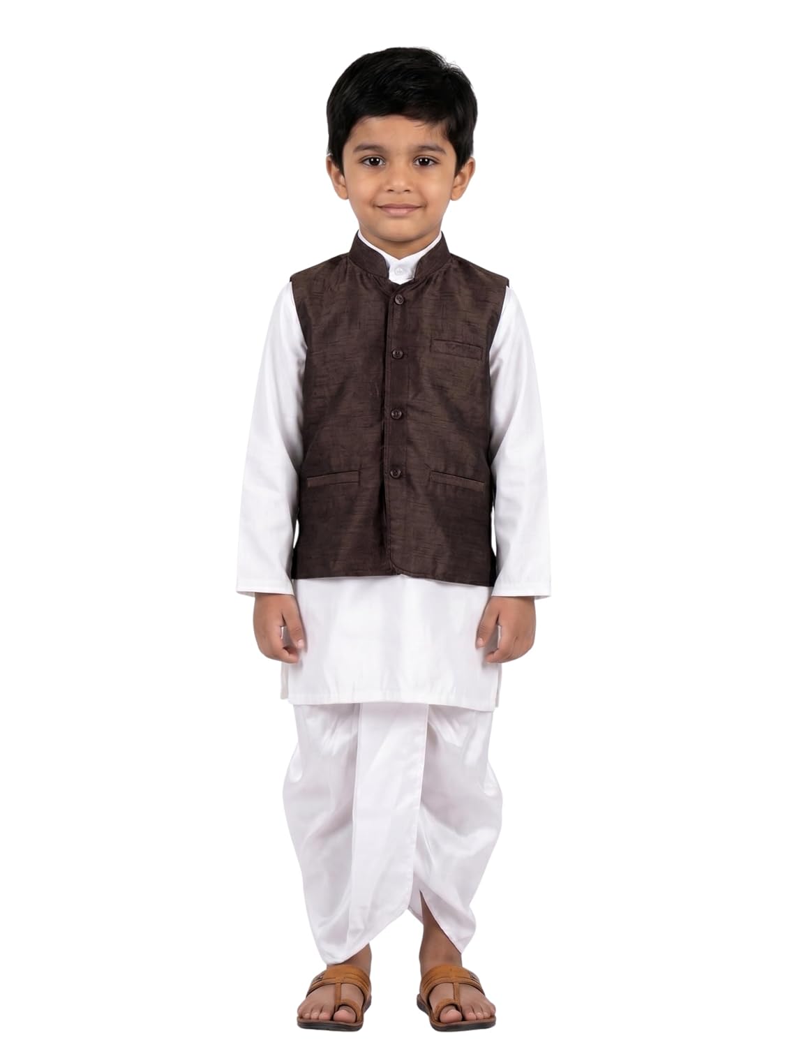 Sardar Vallabhbhai Patel Fancy Dress Costume for Kids | National Leader Costume Set | Kurta, Dhoti, Jacket & Shawl | Independence Day | Republic Day| Boys & Girls