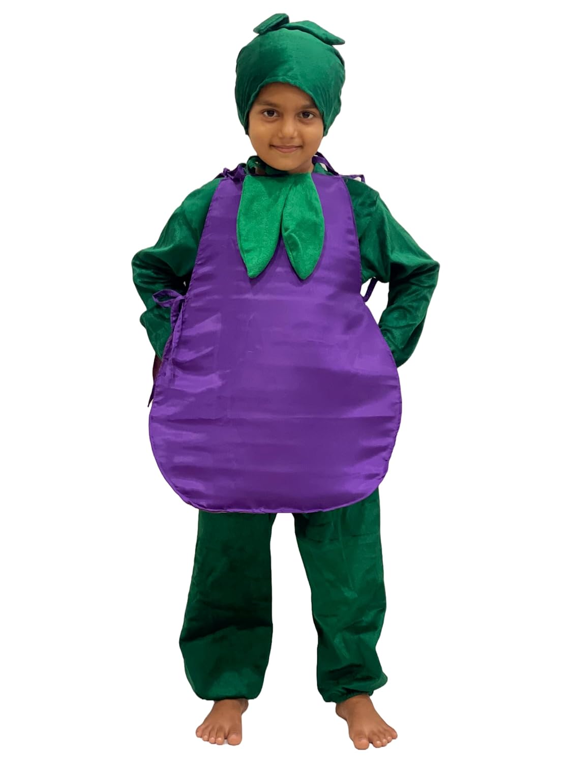 Kids Brinjal (Bengan) Fancy Dress Costume | Purple Eggplant Outfit