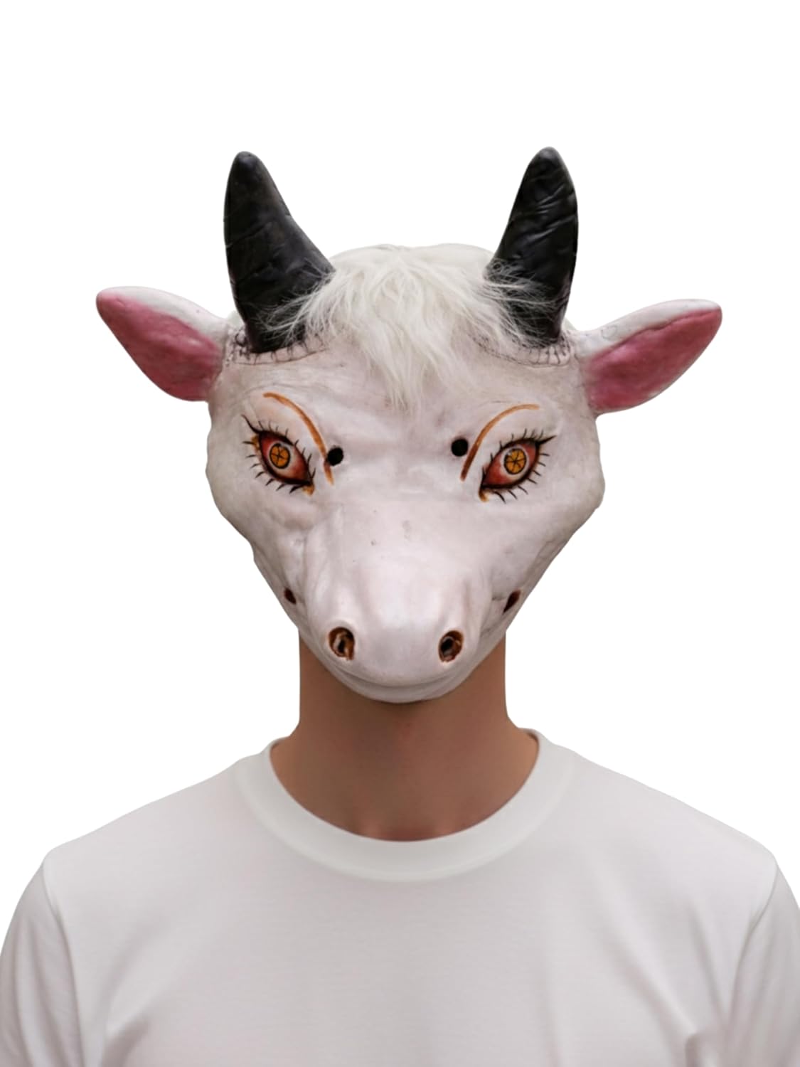 Nandi Maharaj/Cow Face Mask for Kids & Adults – Lord Shiva Vahan Fancy Dress Animal Mask, Janmashtami, Mahashivratri, School Function, Drama, Cosplay & Costume Party Prop (White)