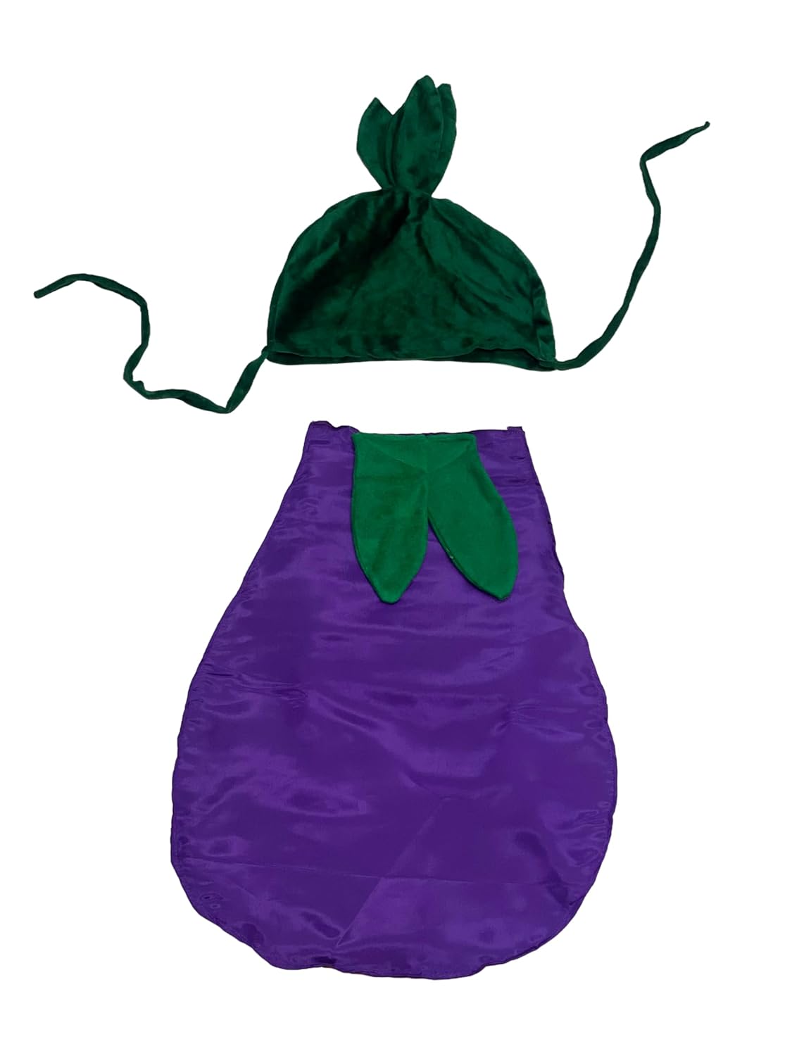 Brinjal (Baingen)Costume for Kids | Brinjal bodyshape with green leafy cap