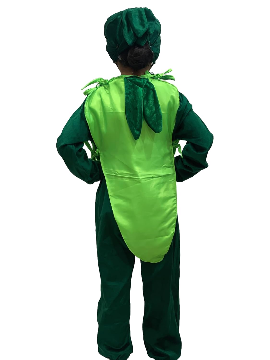 Kids Green Chilli (Hari Mirch) Fancy Dress Costume| bodyshape chilly with green leavy cap