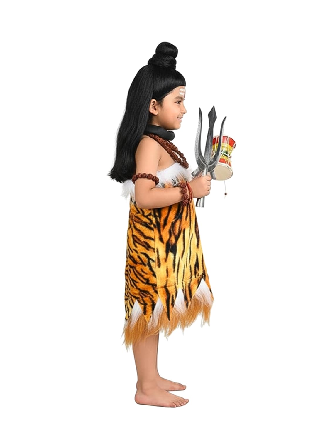Shivji/Lord Shiva Costume for Kids | Mahadev Fancy Dress for Boys & Girls | Shiv Shankar Mythological Dress with Trishul, Damru, Jata wig & Rudraksha Mala