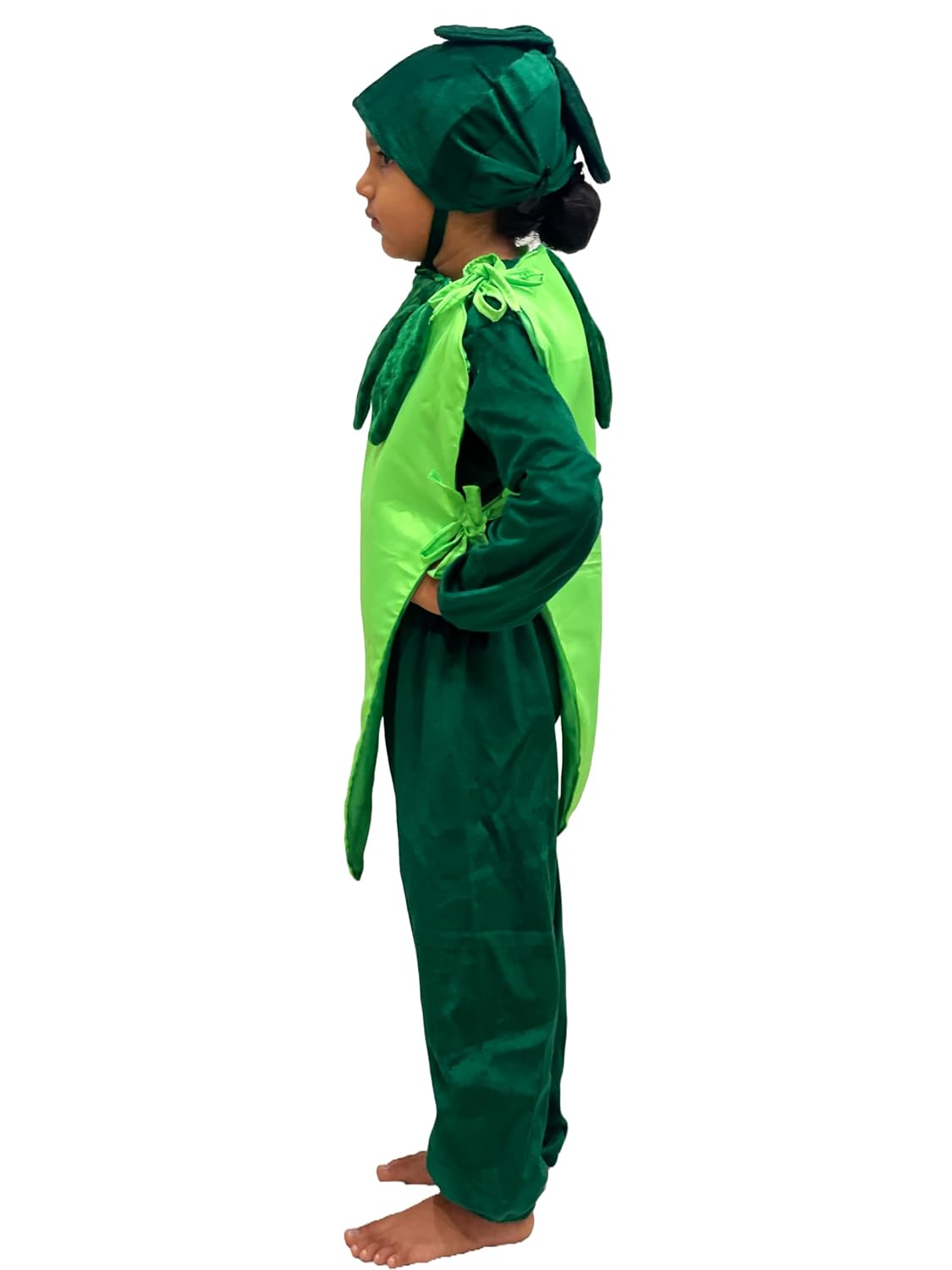 Kids Green Chilli (Hari Mirch) Fancy Dress Costume| bodyshape chilly with green leavy cap