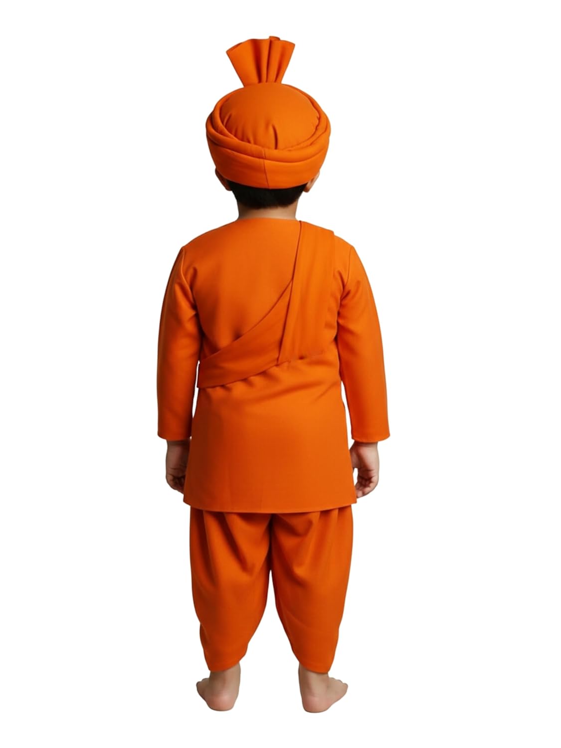 Swami Vivekananda Costume for Kids, Orange Kurta Dhoti Dress with Pagdi, Fancy Dress for Annual Functions, School Events, Independence Day & Cultural Programs