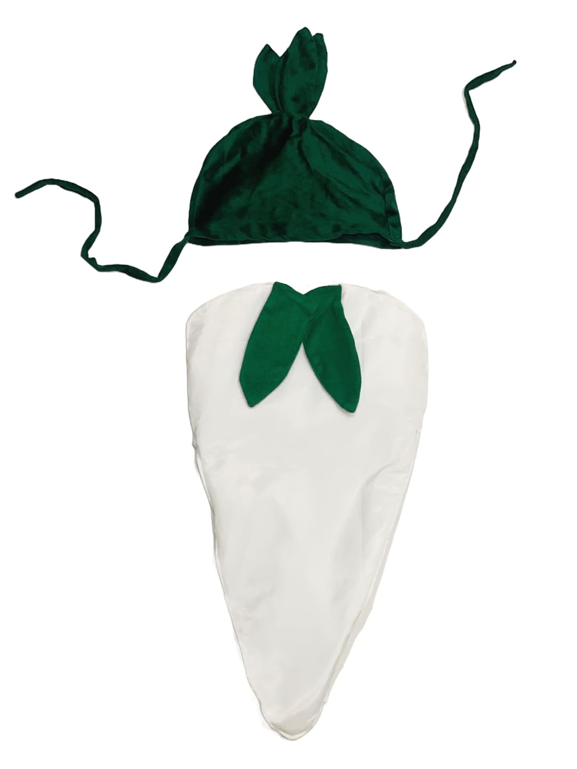 Radish (Mooli) Costume for Kids | Radish bodyshape with green leafy cap