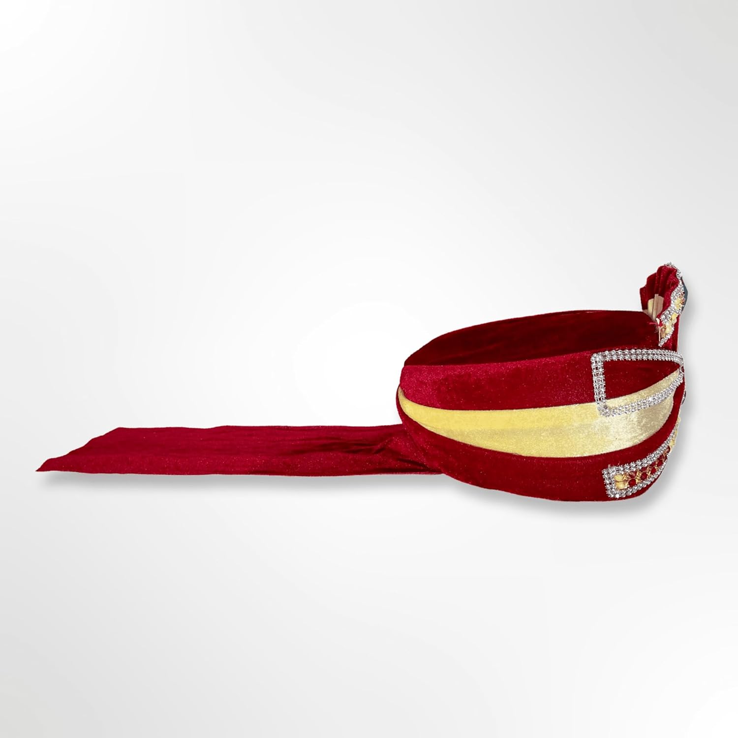 Mahroon Embroidered Safa for Men's Wedding, Red and Gold Wedding safa, Authentic Premium safa