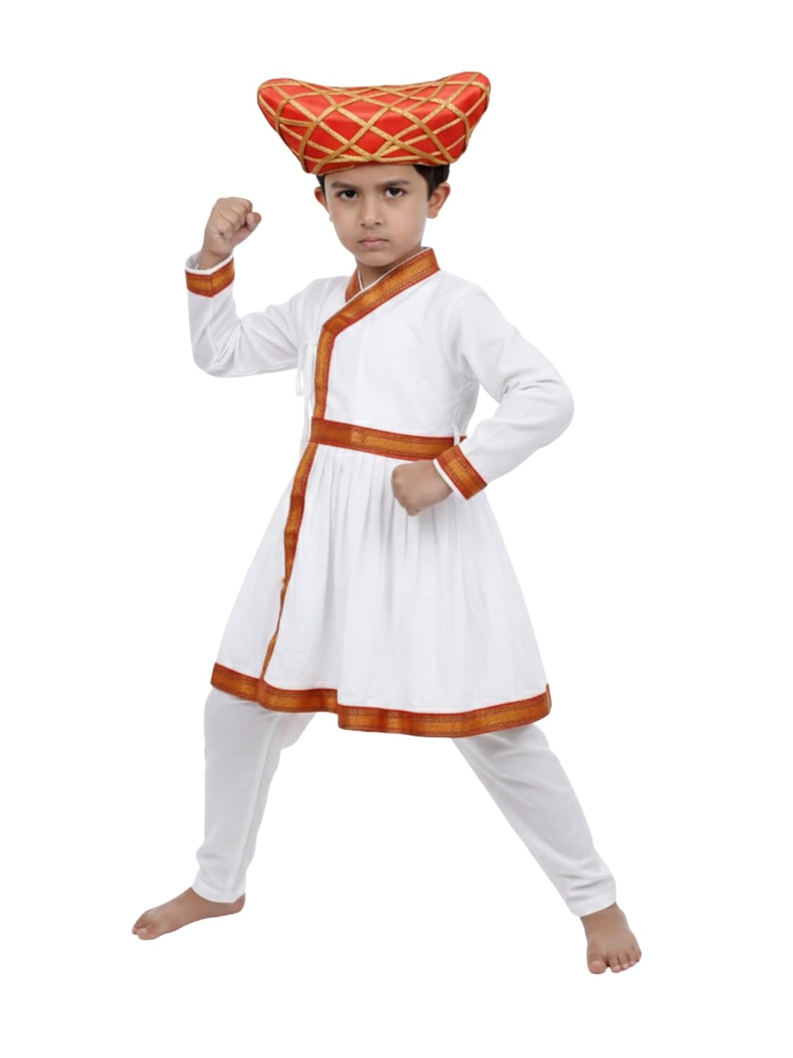 Maratha Costume for Kids |Tanaji outfit| Traditional Marathi Warrior| Kurta, Pajama & Maratha Pheta/Safa Set | Historical maratha costume (3-10 years)