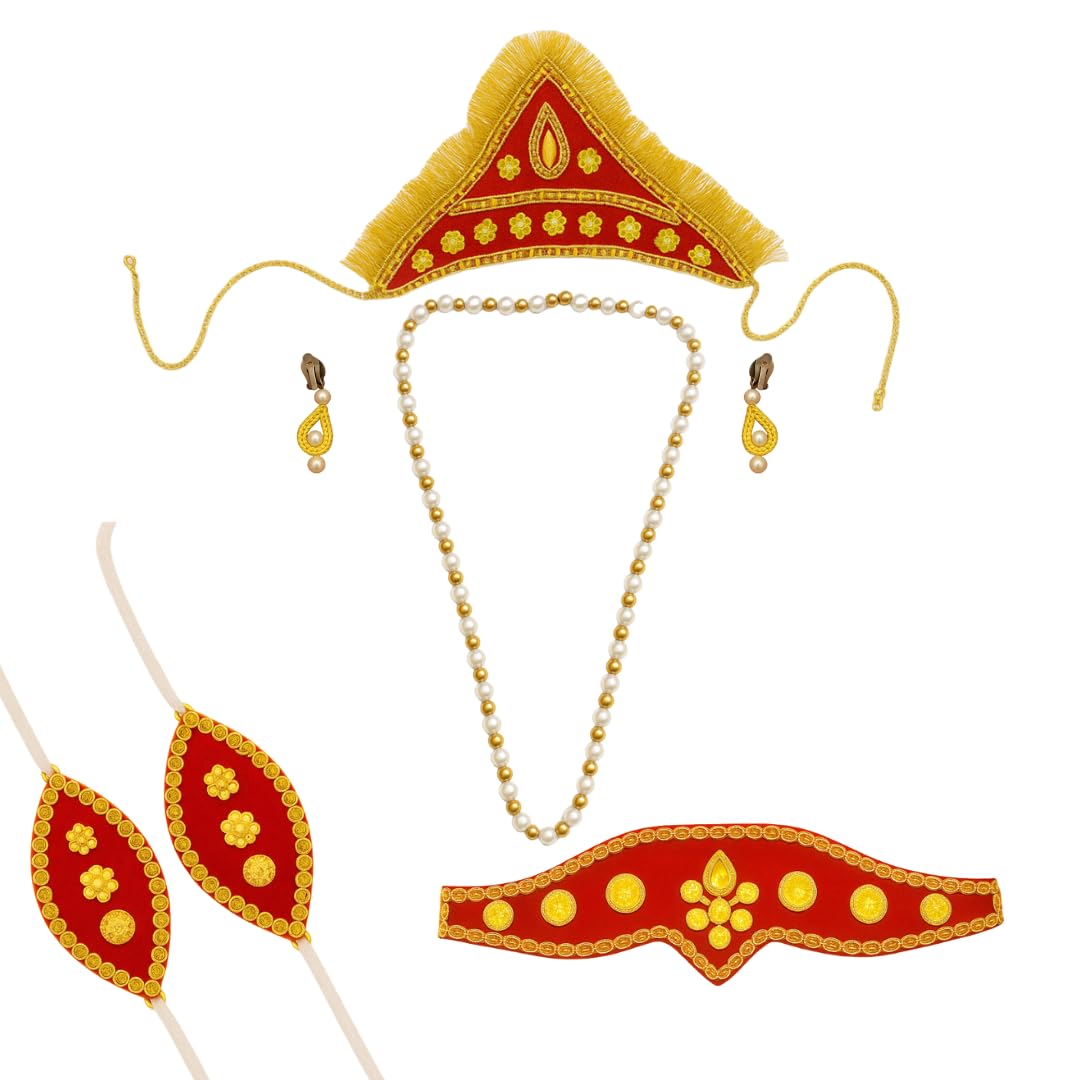 Kids Krishna, Shri ram,Hanuman full jewellery set-Mukut,bajubandh,kamarbandh,necklace & earrings.